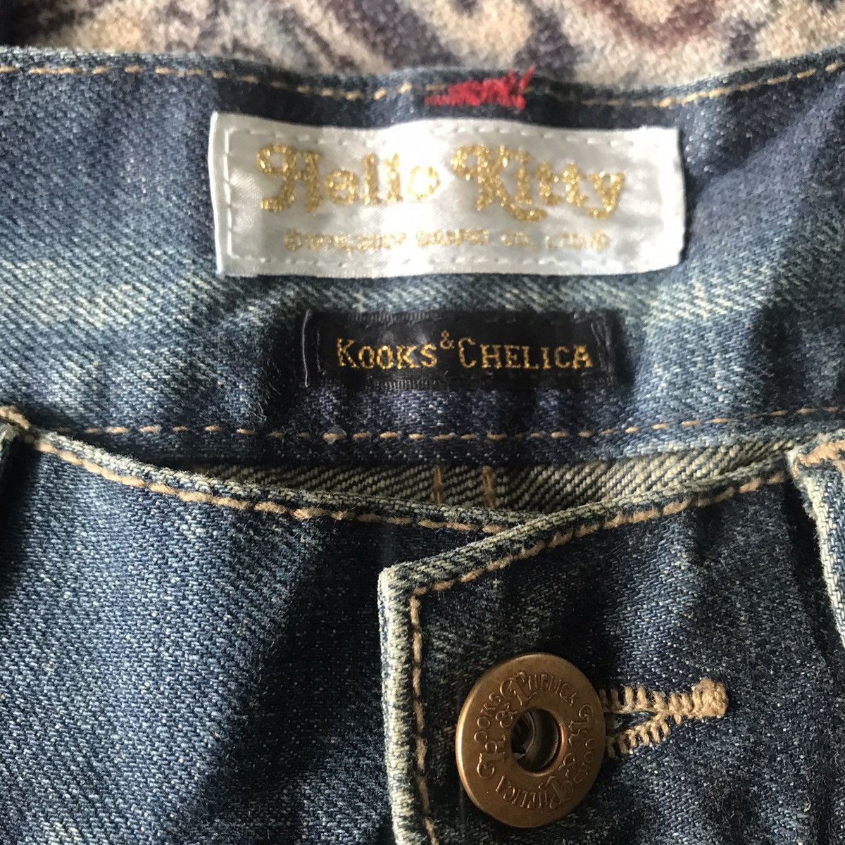 Japanese Brand Vintage Hello Kitty Denim Flare Jeans Size 29" - 9 Thumbnail