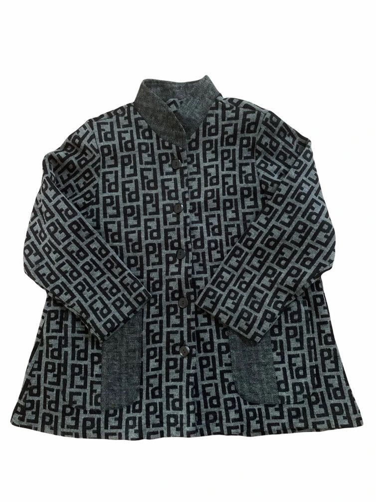 🔥Monogram Mandarin Collar Button Jacket Inspired By Fendi