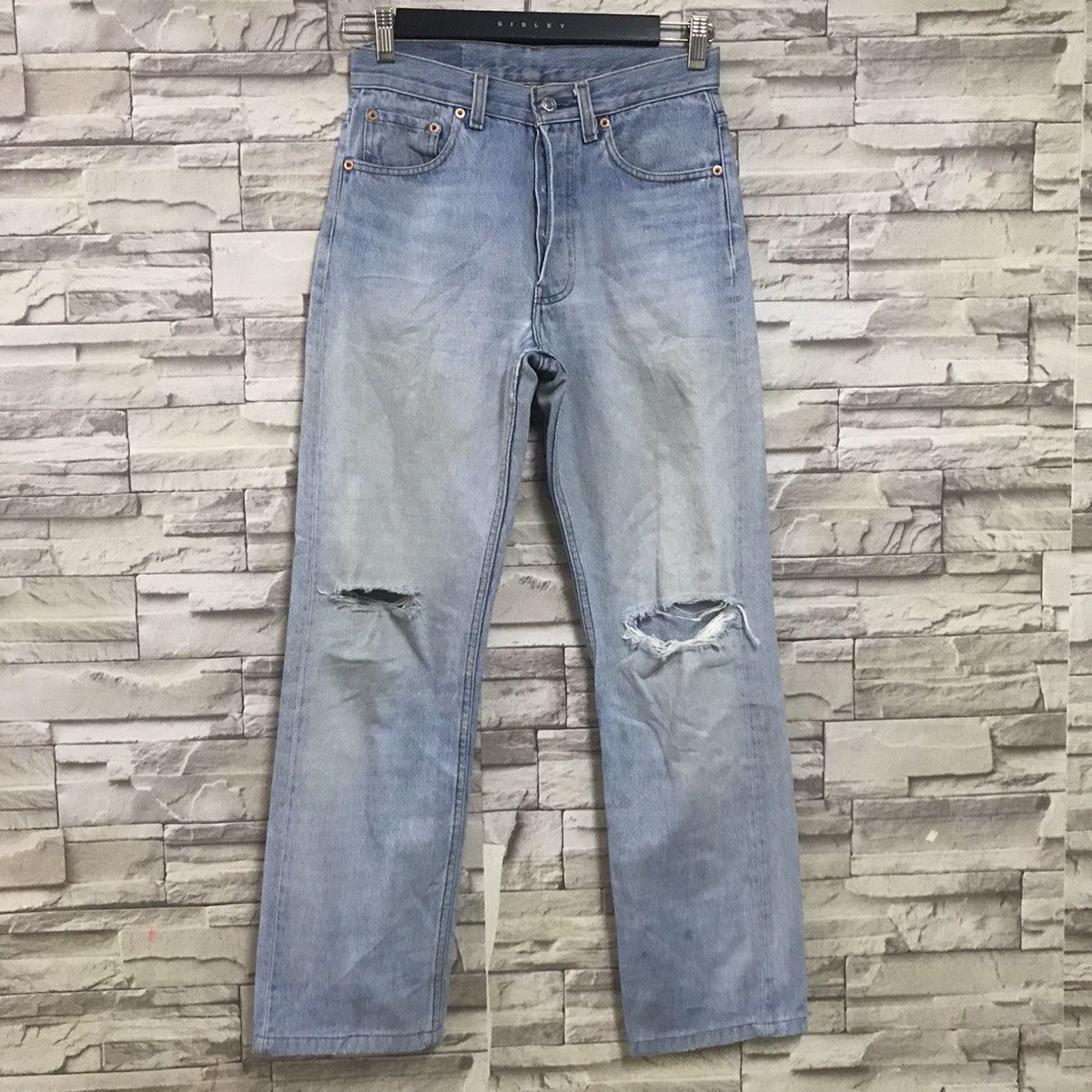 Levi's Vintage Levis 501xx Distressed Jeans Light Wash Size US 28 / EU 44 - 3 Thumbnail