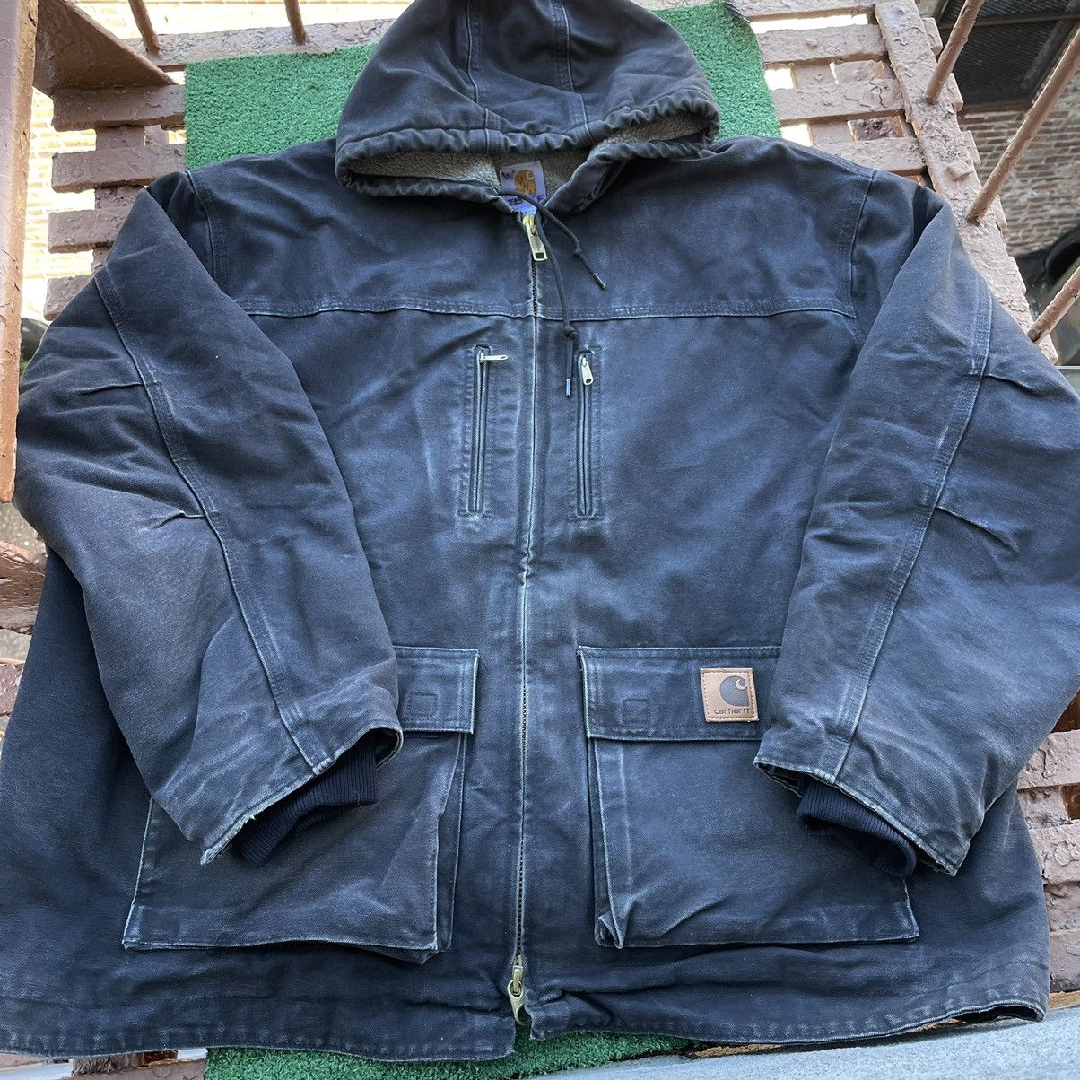 image of VTG Carhartt Double Pocket Workwear Jacket in Black, Men's (Size XL)