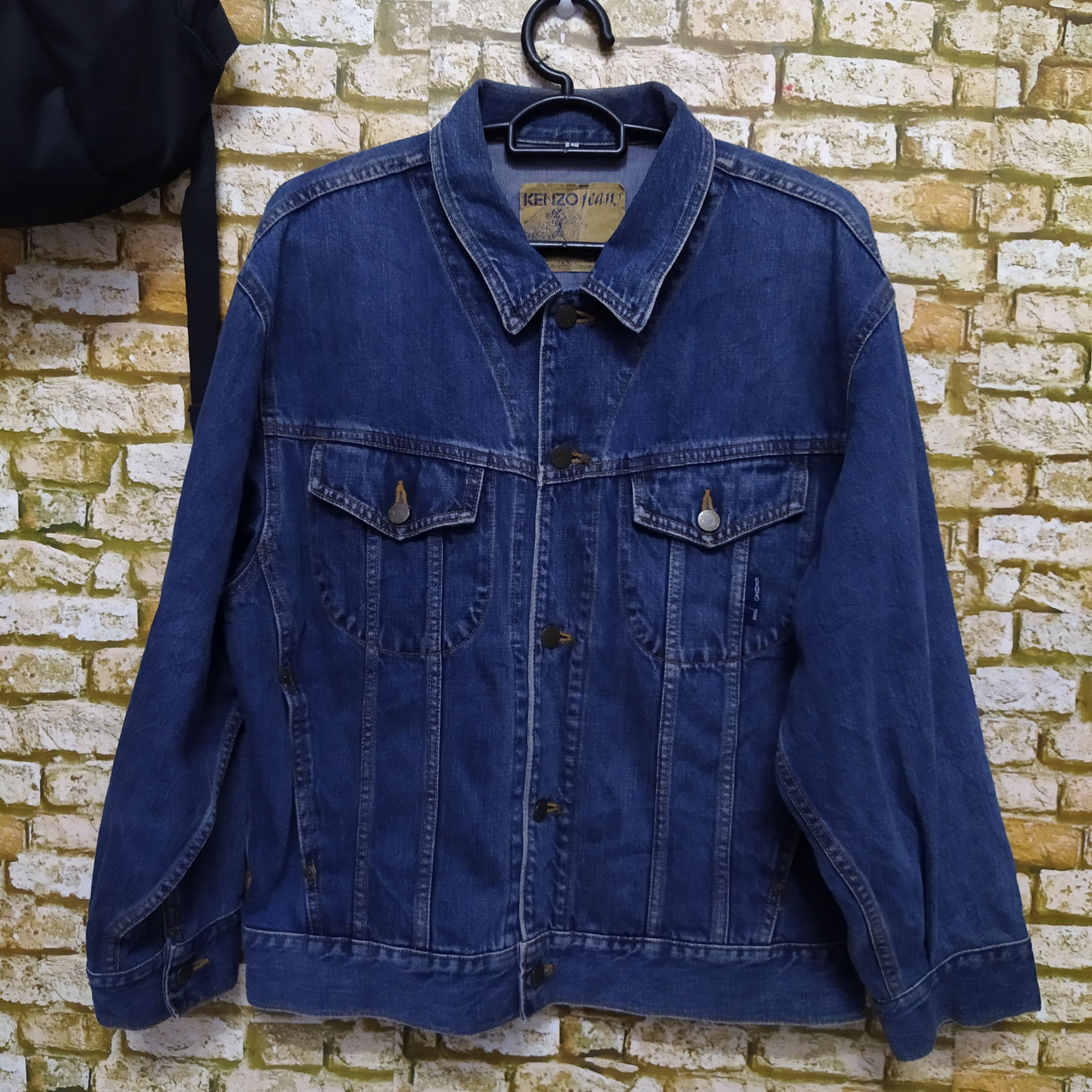 Kenzo × Vintage 90s KENZO DENIM JACKET (D264) Size US L / EU 52-54 / 3 - 1 Thumbnail