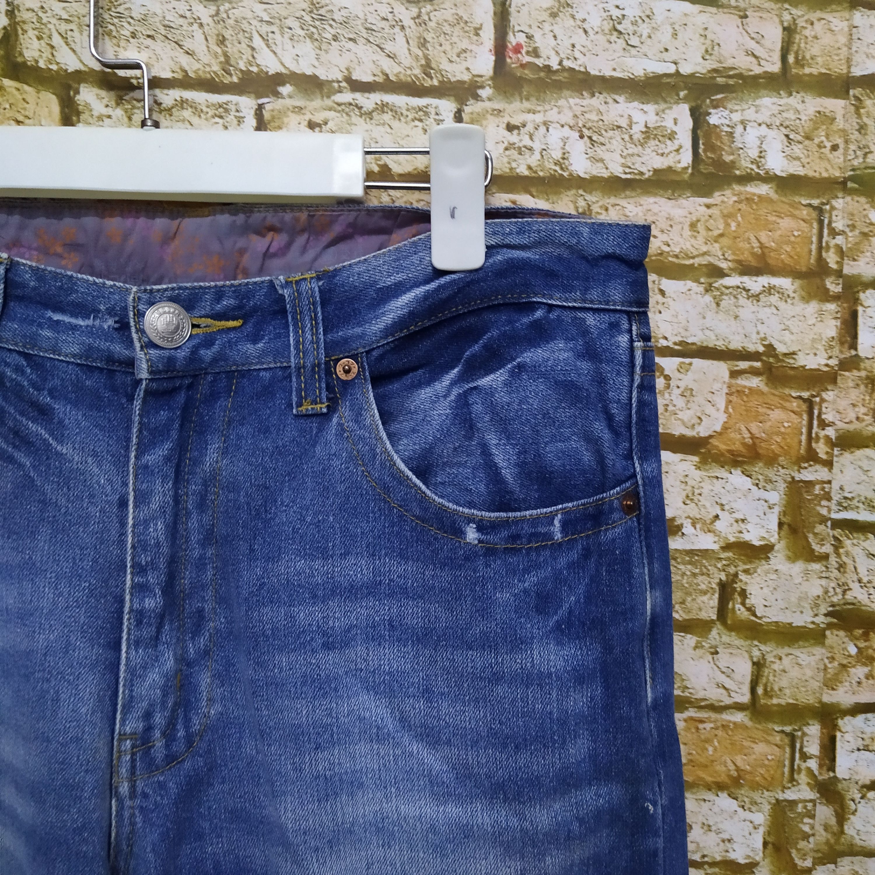 Japanese Brand BUDEN JAPANESE SUKAJAN ART DISTRESSED DENIM (D265) Size US 34 / EU 50 - 5 Thumbnail