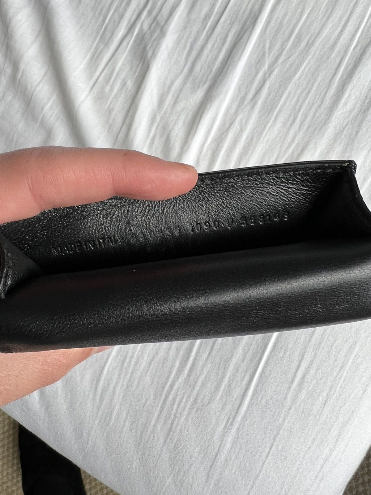 Balenciaga Balenciaga Logo-Print Calfskin Leather Pouch Size ONE SIZE - 10 Thumbnail