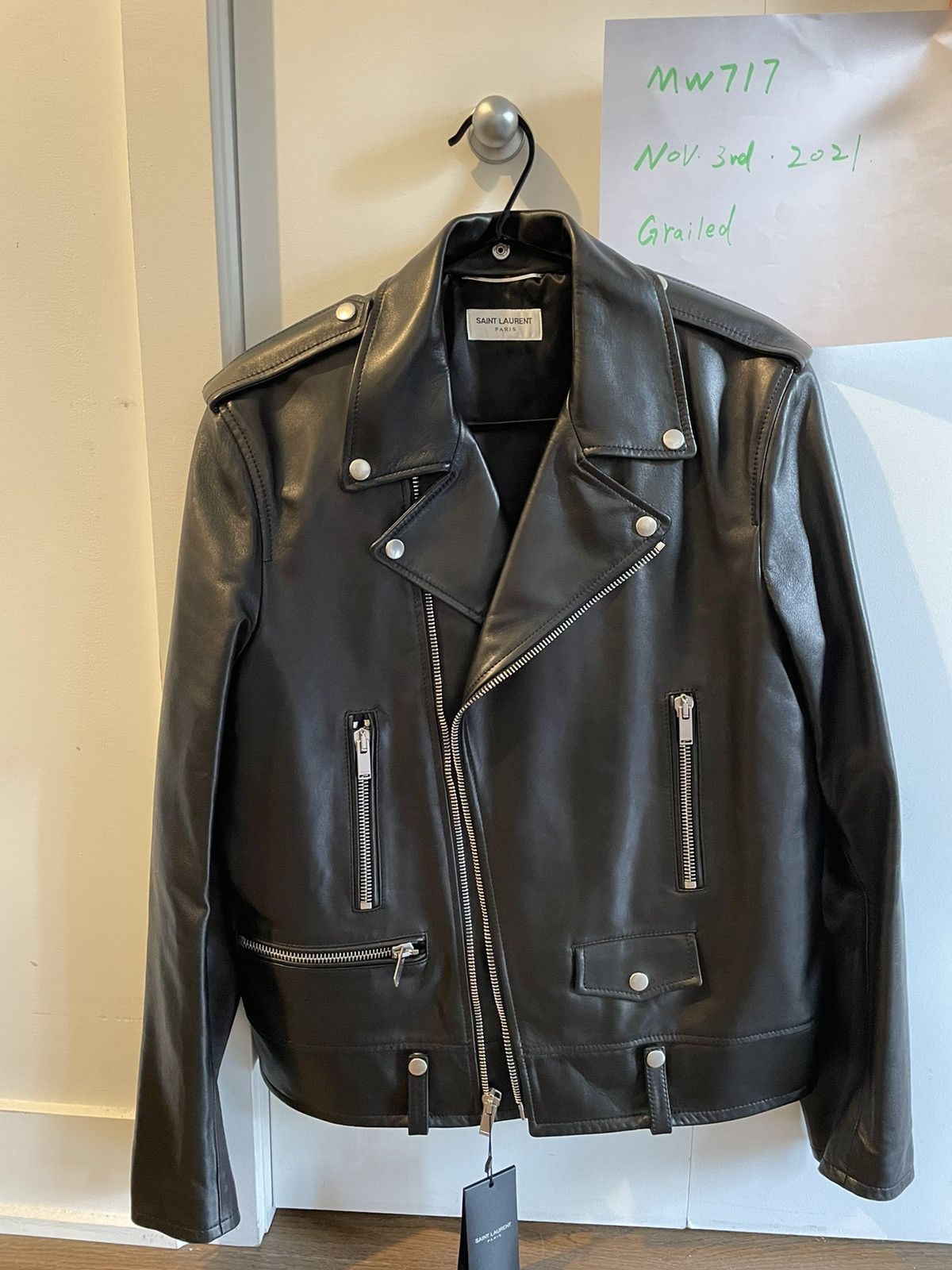Saint Laurent Paris Classic Racing Jacket In Black Leather. Grailed
