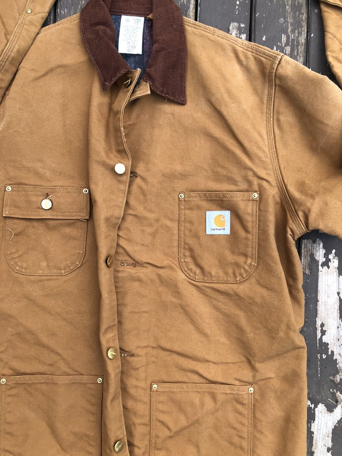 Carhartt Brown Canvas Carhartt Work Jacket Wool Lined RN 14806 Size US XL / EU 56 / 4 - 2 Preview