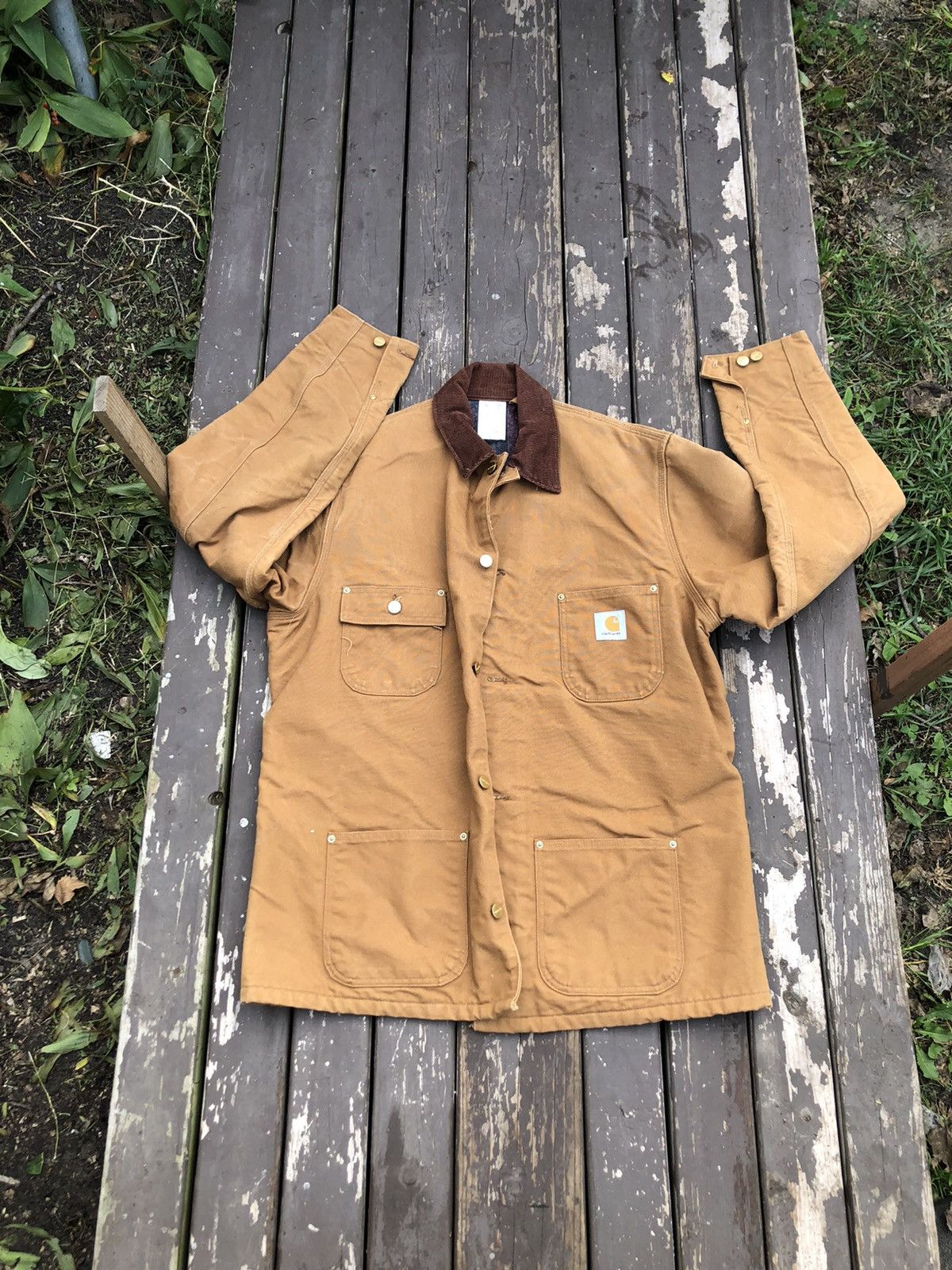 Carhartt Brown Canvas Carhartt Work Jacket Wool Lined RN 14806 Size US XL / EU 56 / 4 - 1 Preview