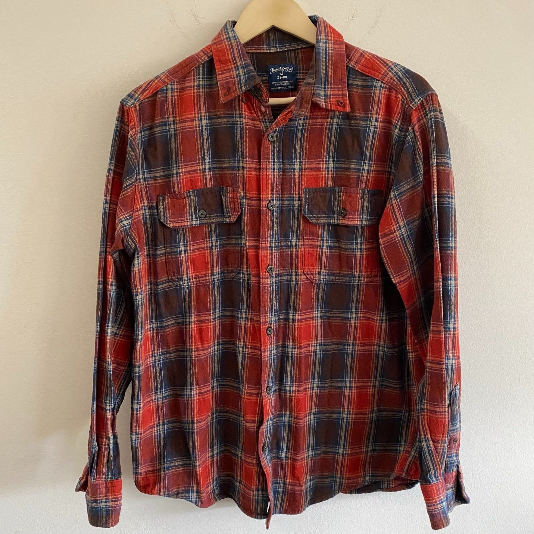 Faded Glory Faded Glory Red Plaid Flannel Shirt | Grailed