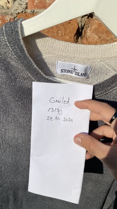 Stone island hand sprayed cotton best sale crew knit