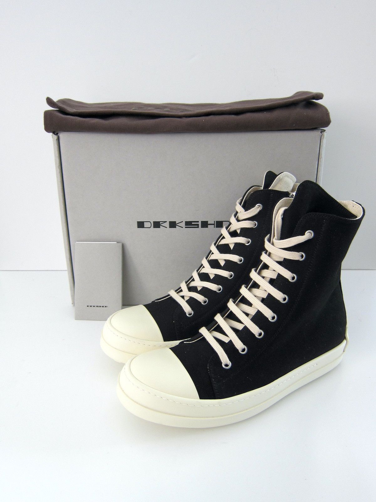 Rick Owens Drkshdw *BNIB* BLACK/MILK HIGH TOP RAMONES 41 | Grailed