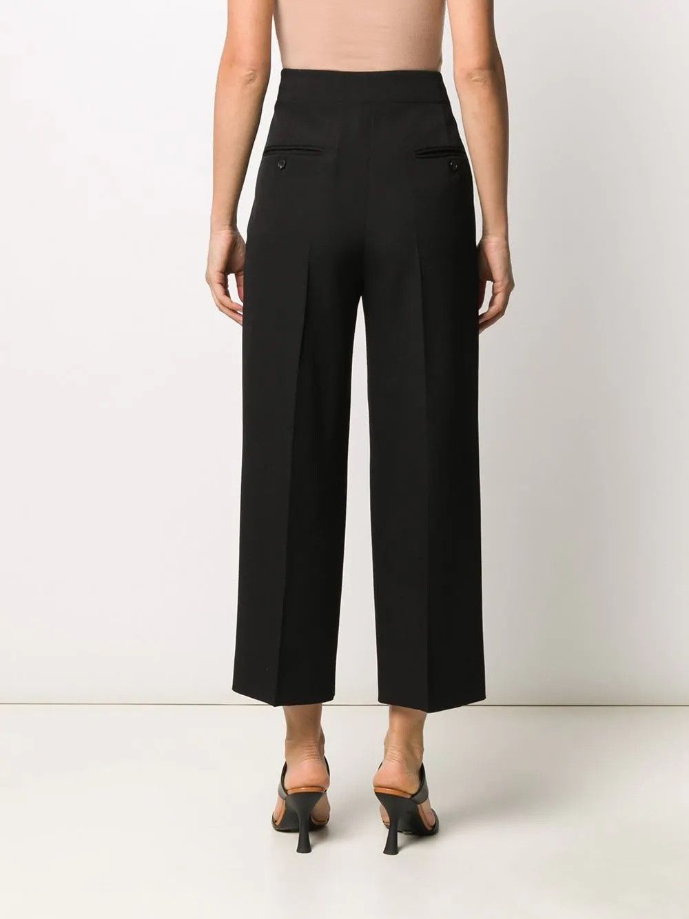 Givenchy Contrasting Band Cropped High-Rise Wool Trousers