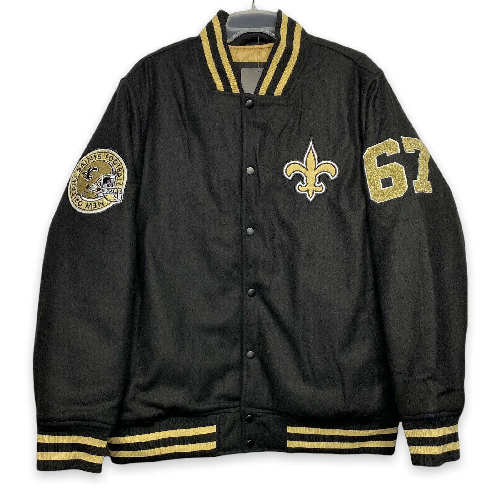 nfl new orleans saints varsity jacket