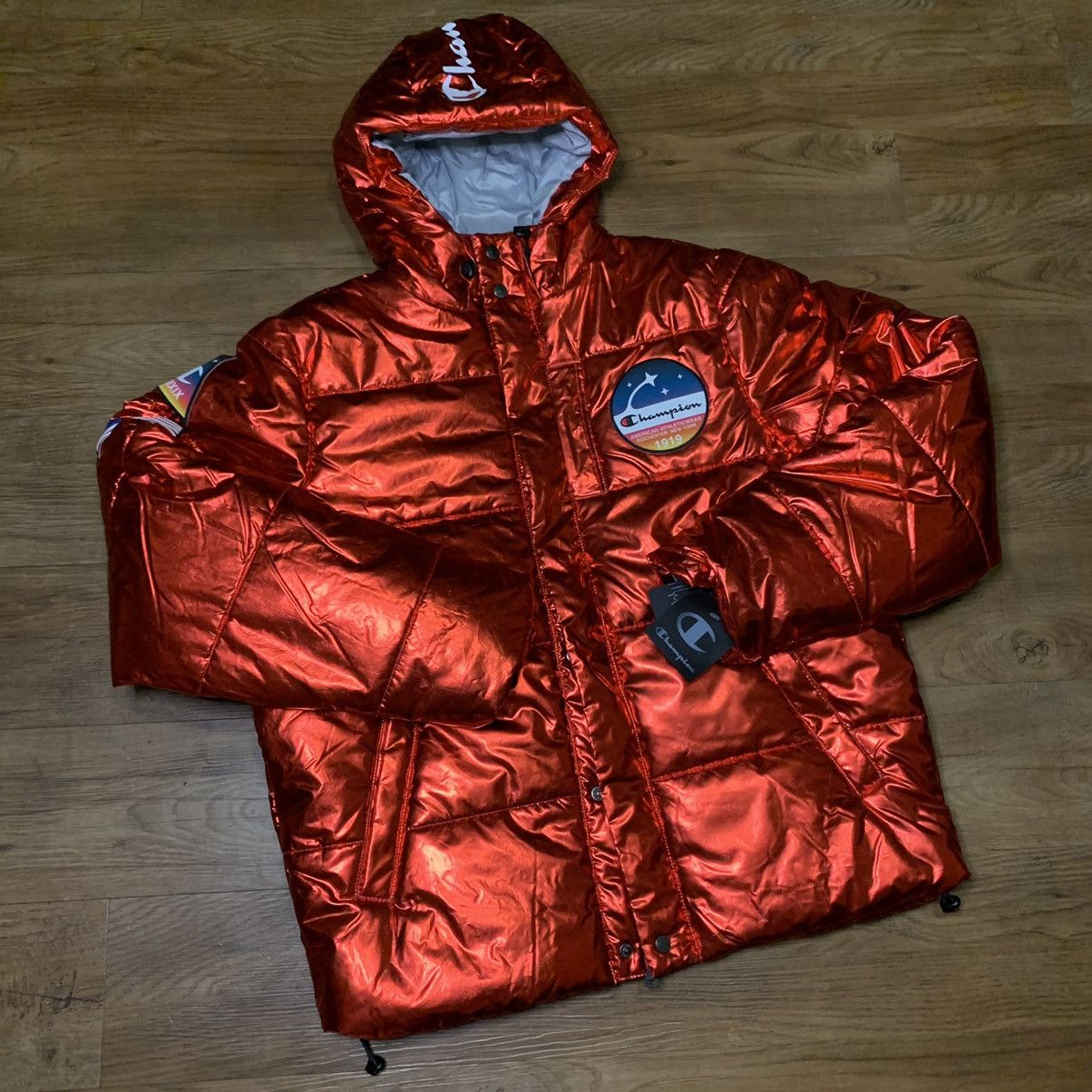 Champion Puffer Jacket “Metallic Red”