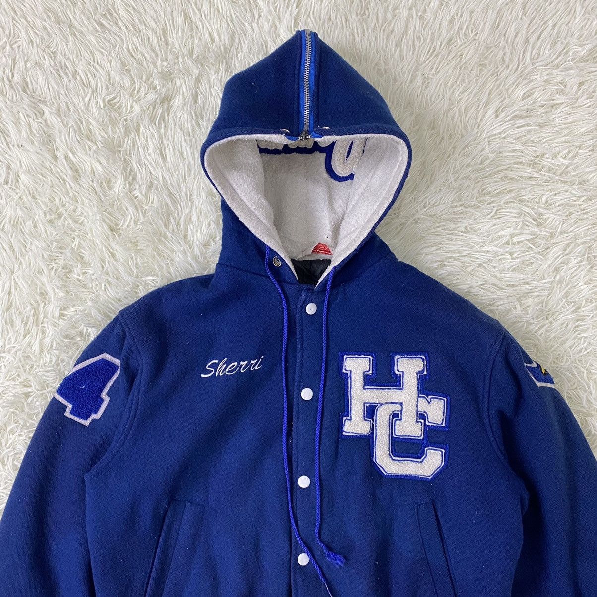 Vintage EMPIRE WOOL VARSITY HOODED JACKET Size US M / EU 48-50 / 2 - 6 Thumbnail