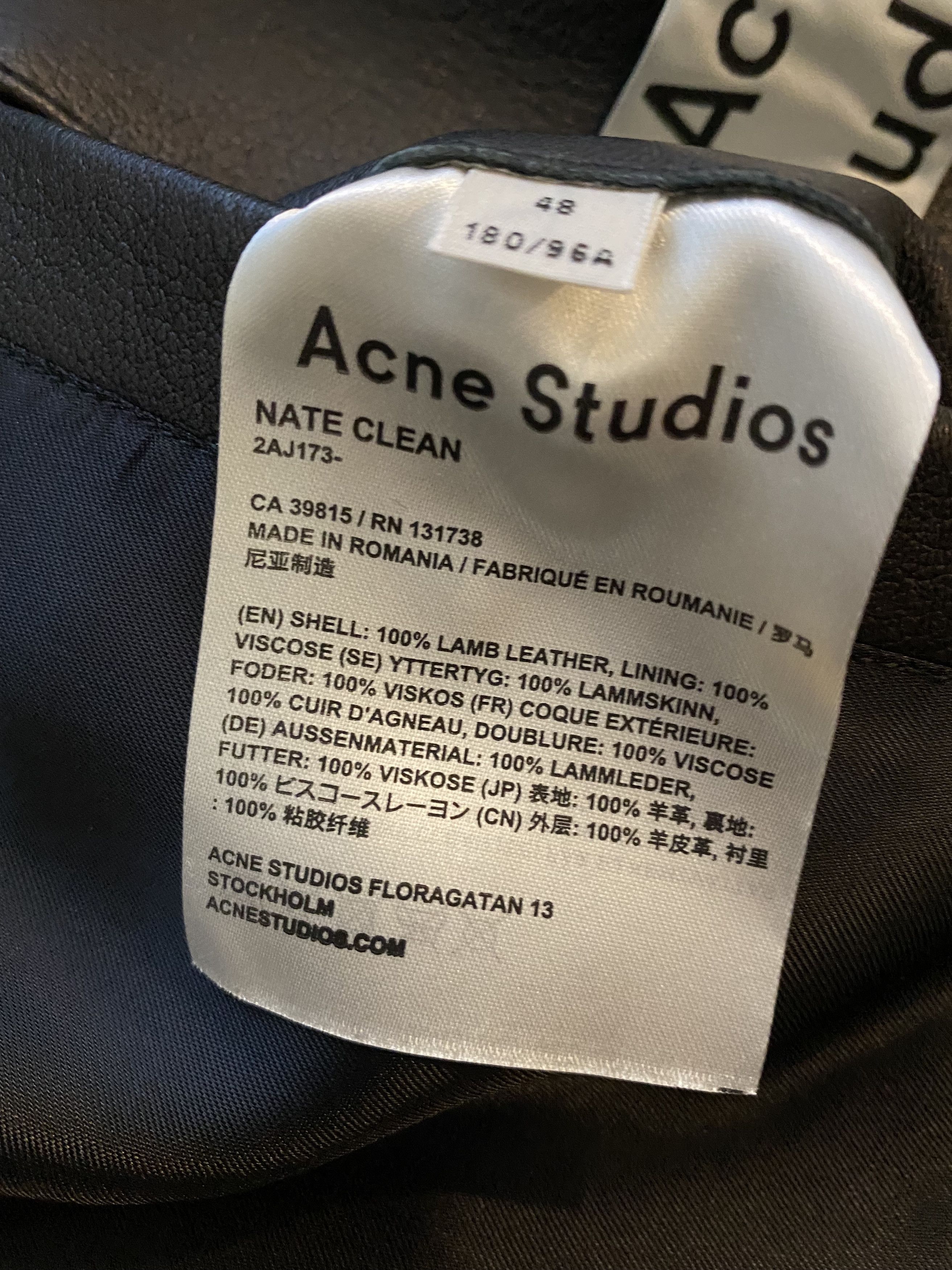 Acne Studios Nate Clean Biker Jacket Size US M / EU 48-50 / 2 - 8 Thumbnail