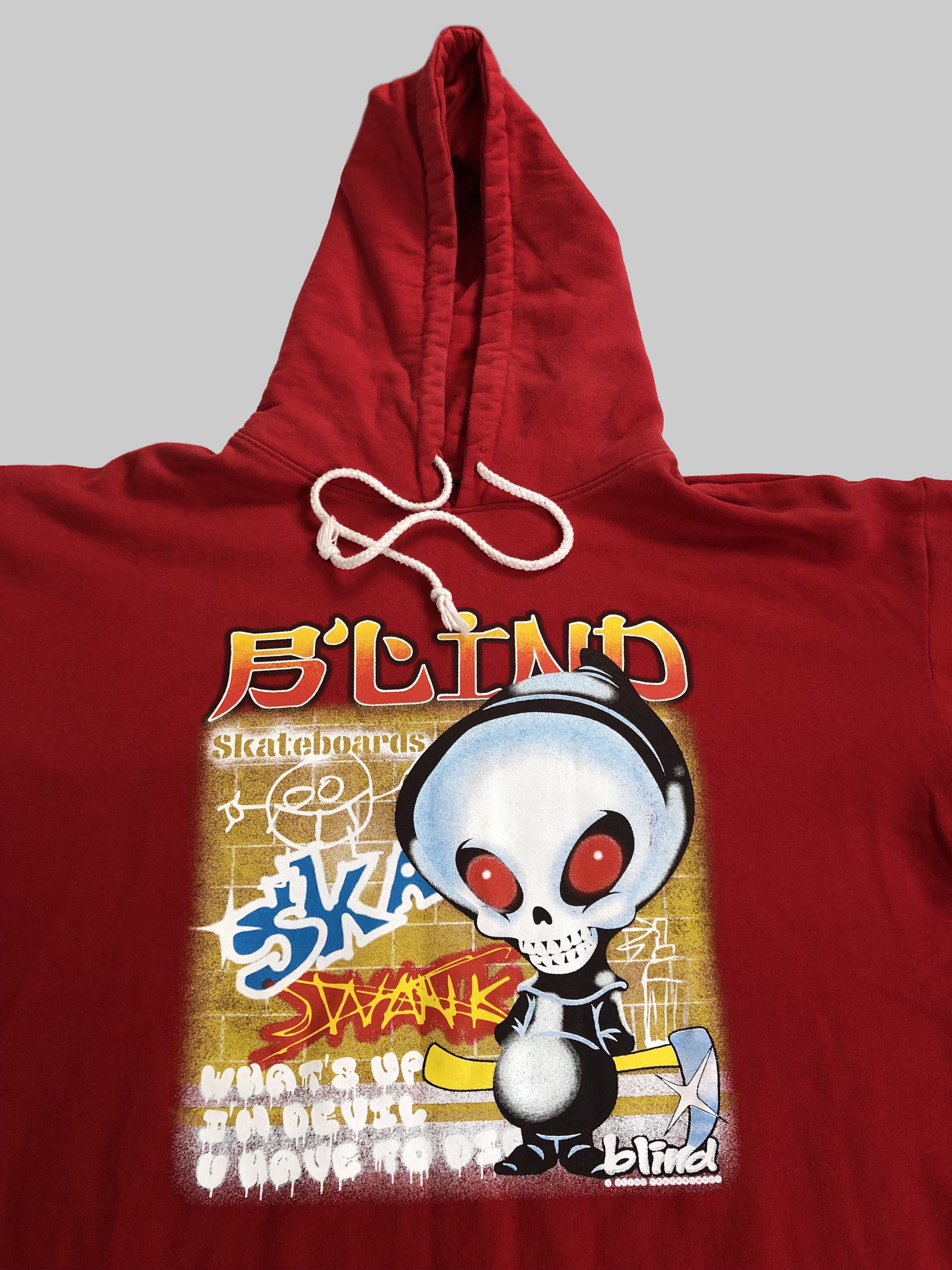 Hook-Ups Vintage 90s Blind Skateboards Reaper hoodie (Alien Workshop Size US L / EU 52-54 / 3 - 2 Thumbnail