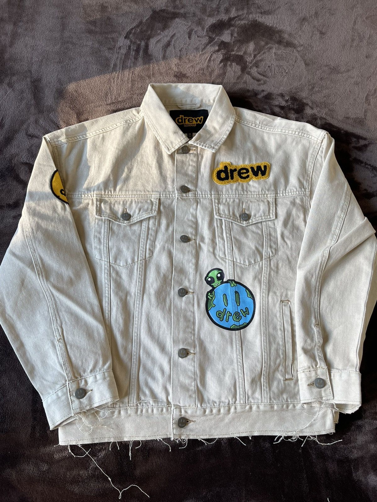 Drew House Mixed media trucker jacket - natural | Grailed