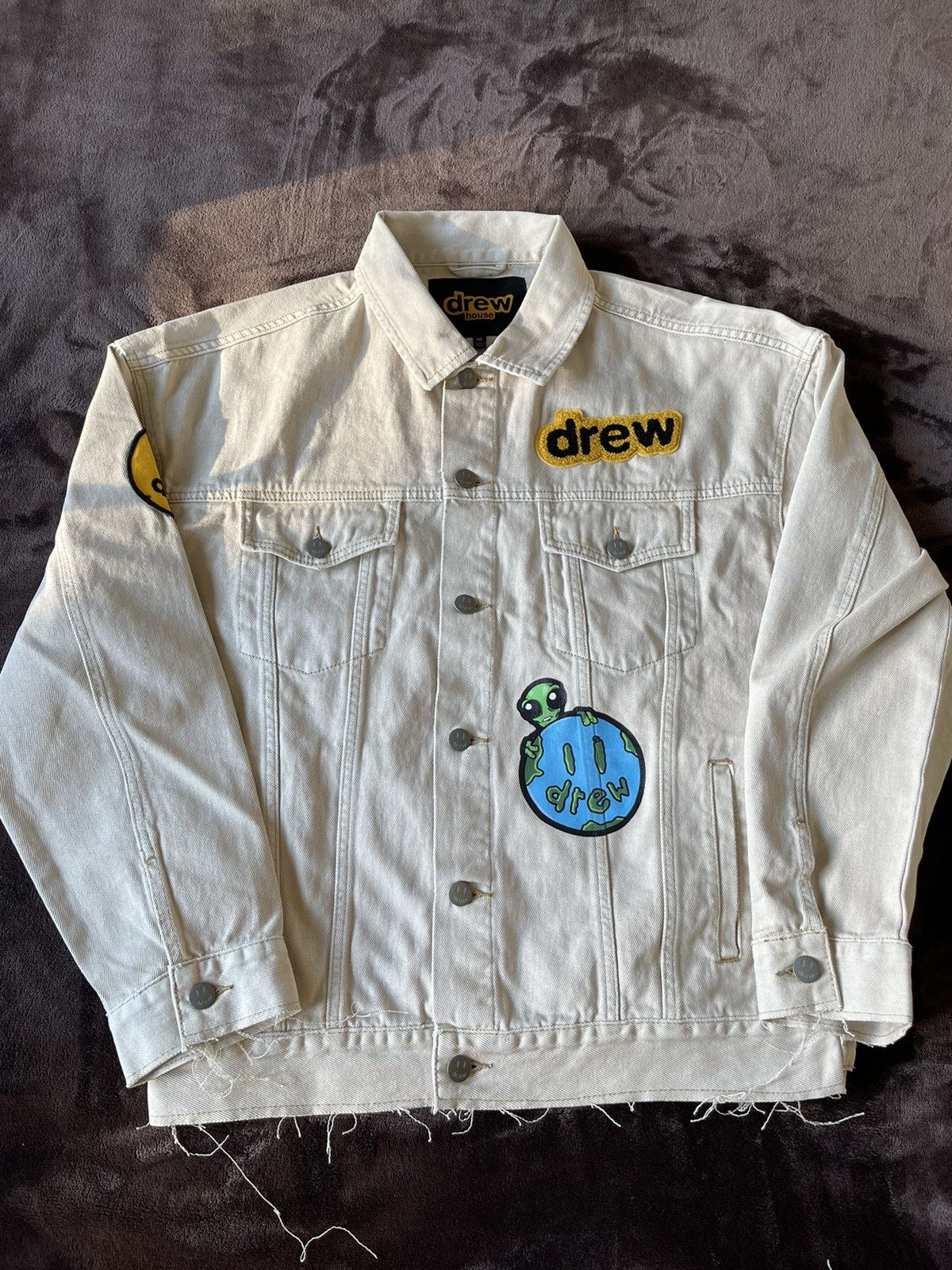 Drew House Mixed media trucker jacket natural Grailed