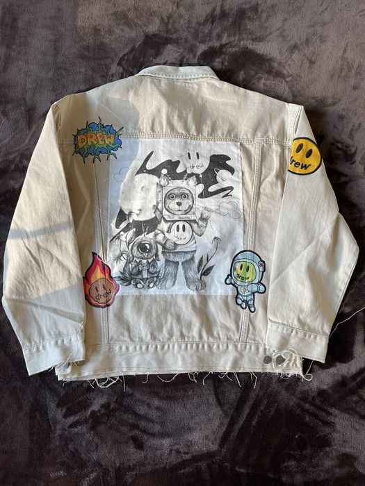 Drew House Mixed media trucker jacket natural Grailed