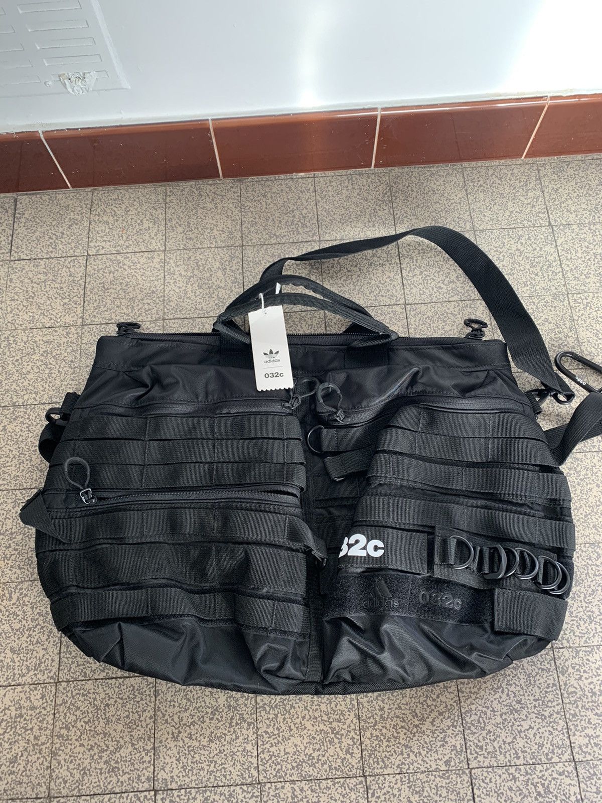 032c × Adidas Adidas x 032c Black Duffle Bag | Grailed