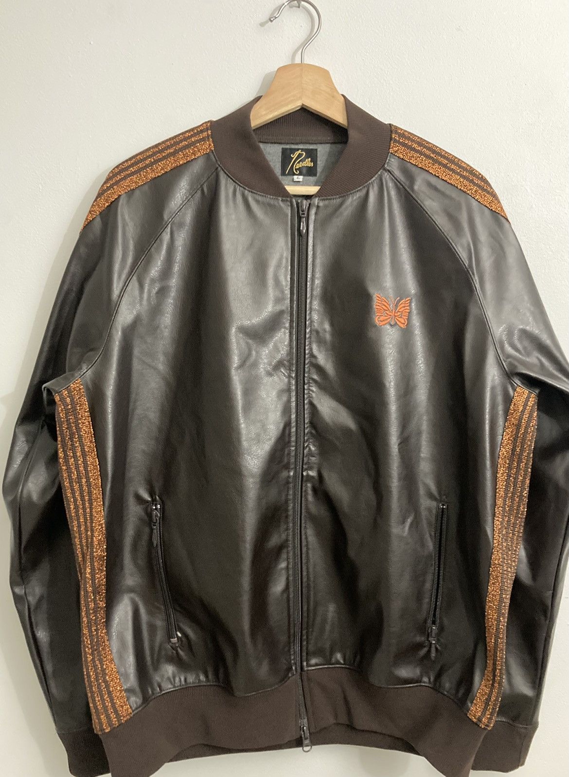 Needles Needles Faux Leather Track Jacket | Grailed