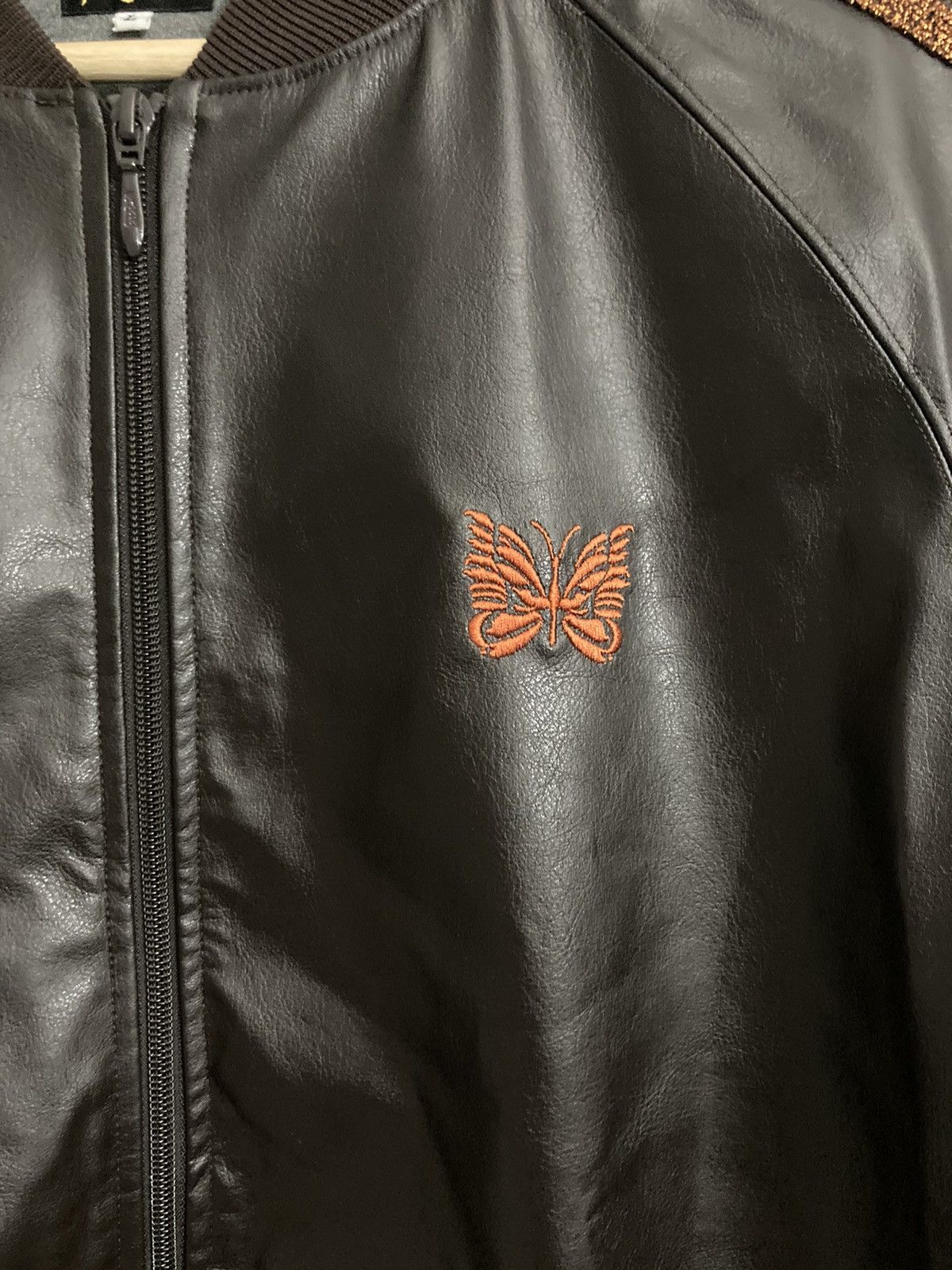 Needles Needles Faux Leather Track Jacket | Grailed