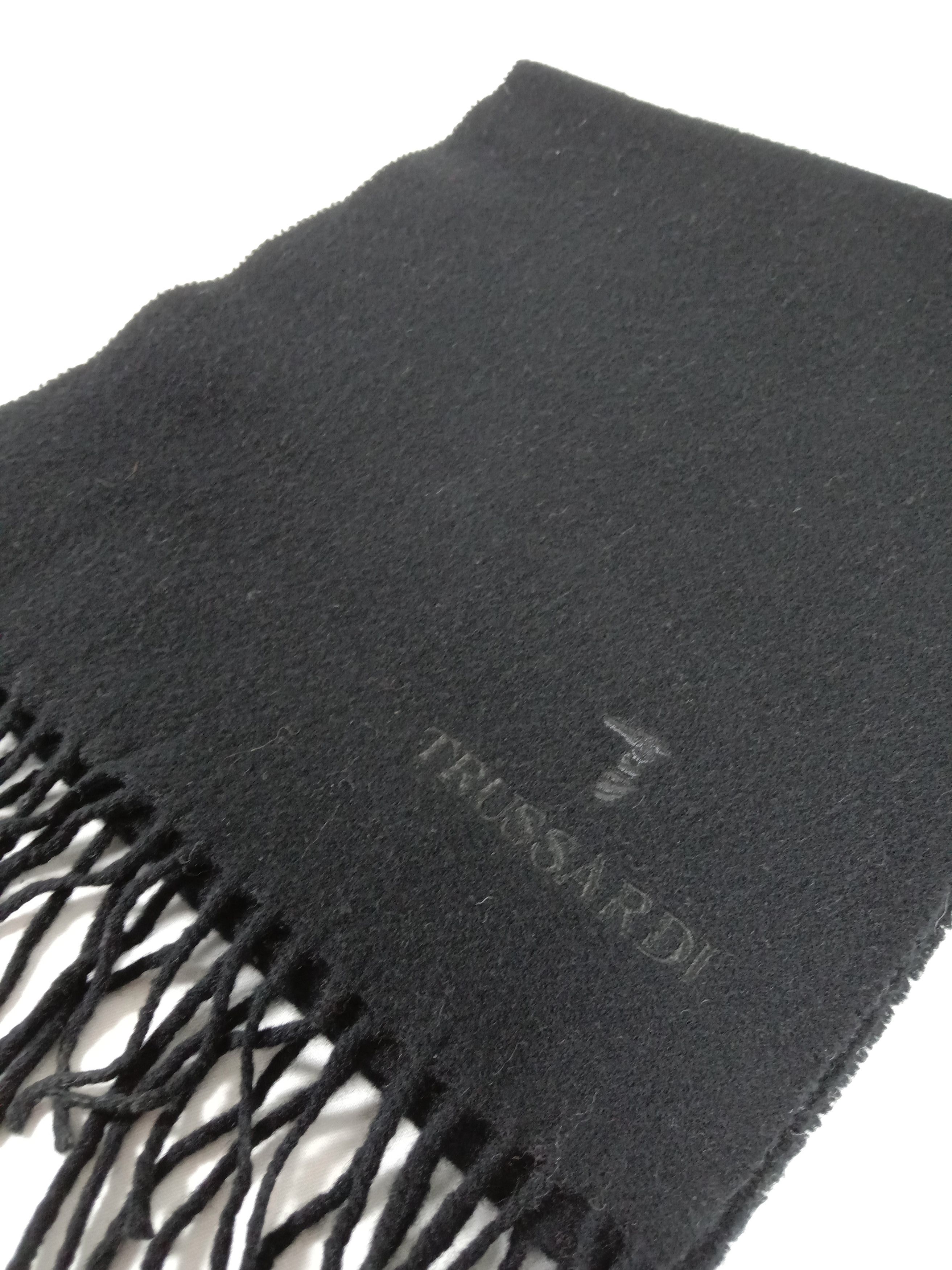Trussardi Vintage Trussardi Black Lambs wool Scarf / Muffler / Wool Size ONE SIZE - 1 Thumbnail
