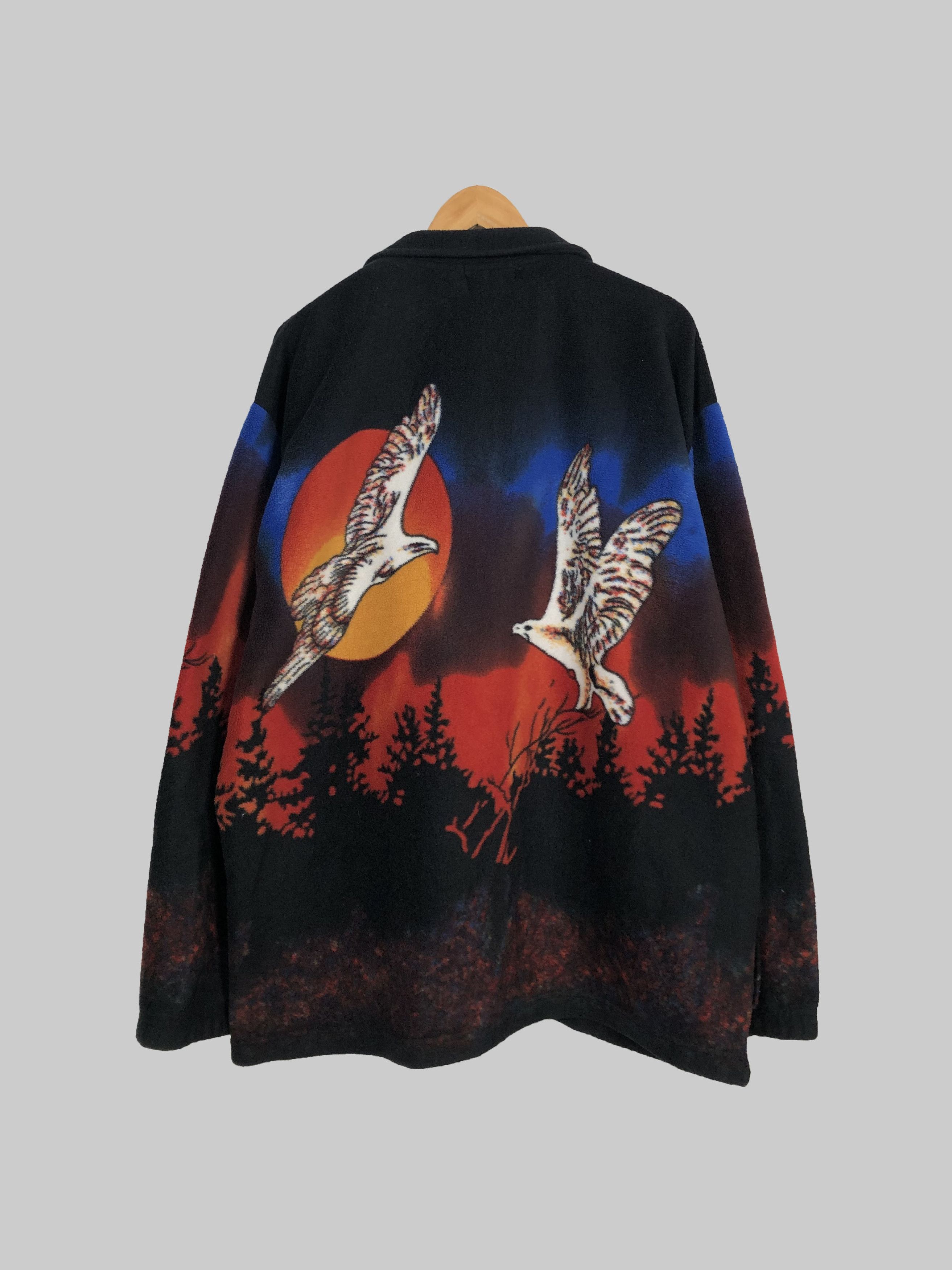 The Mountain Vintage Eagles Native Mountain Print Fleece Light Jacket Size US XL / EU 56 / 4 - 2 Thumbnail