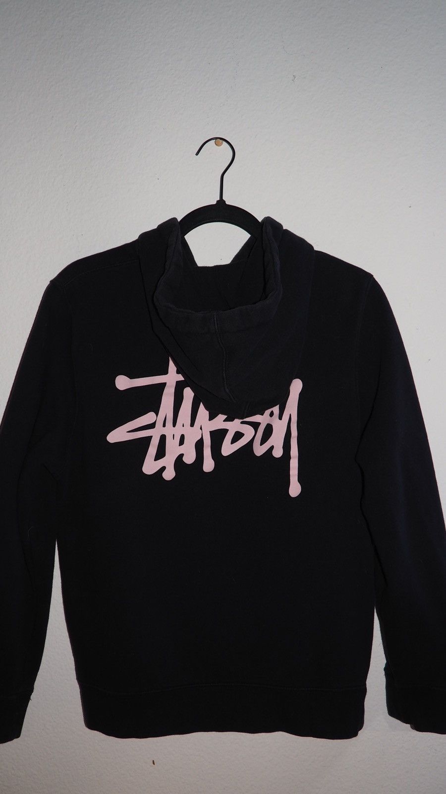 Stussy Stussy, Basic Stussy Zip-Up Hoodie - Black/Pink | Grailed