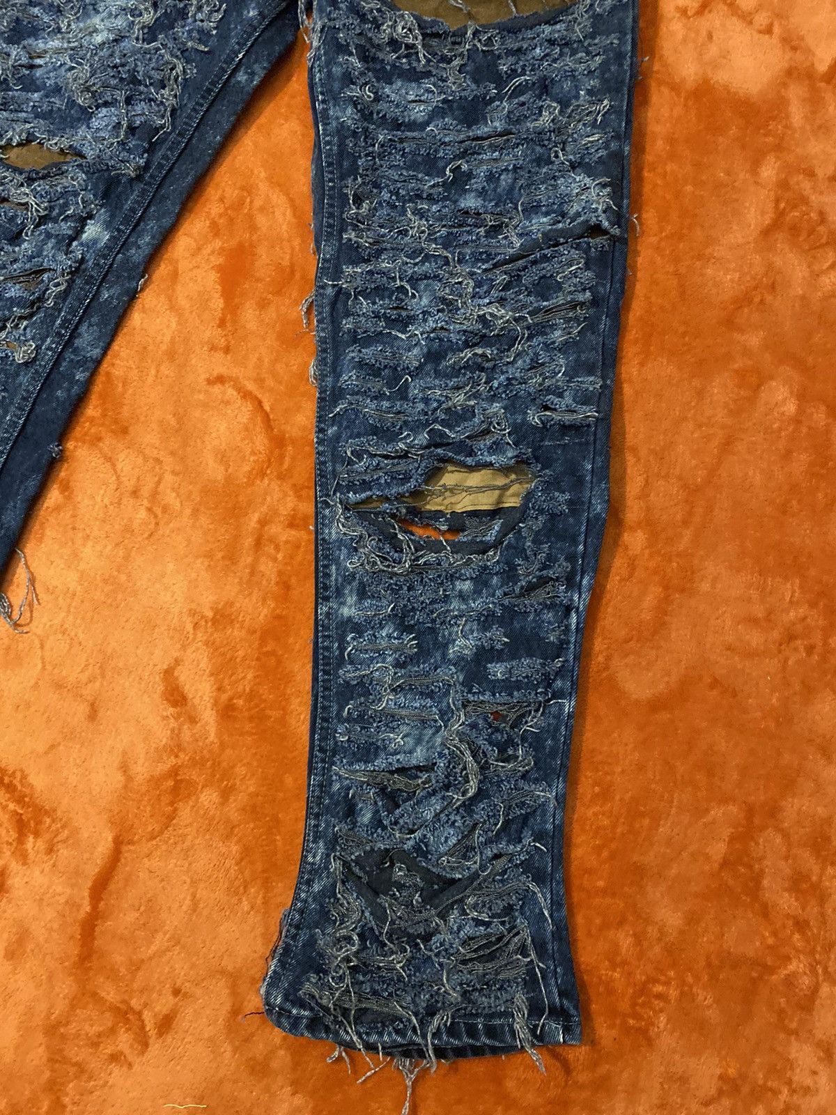 Japanese Brand Shredded and Bleached Collina Jeans Size US 33 - 4 Thumbnail
