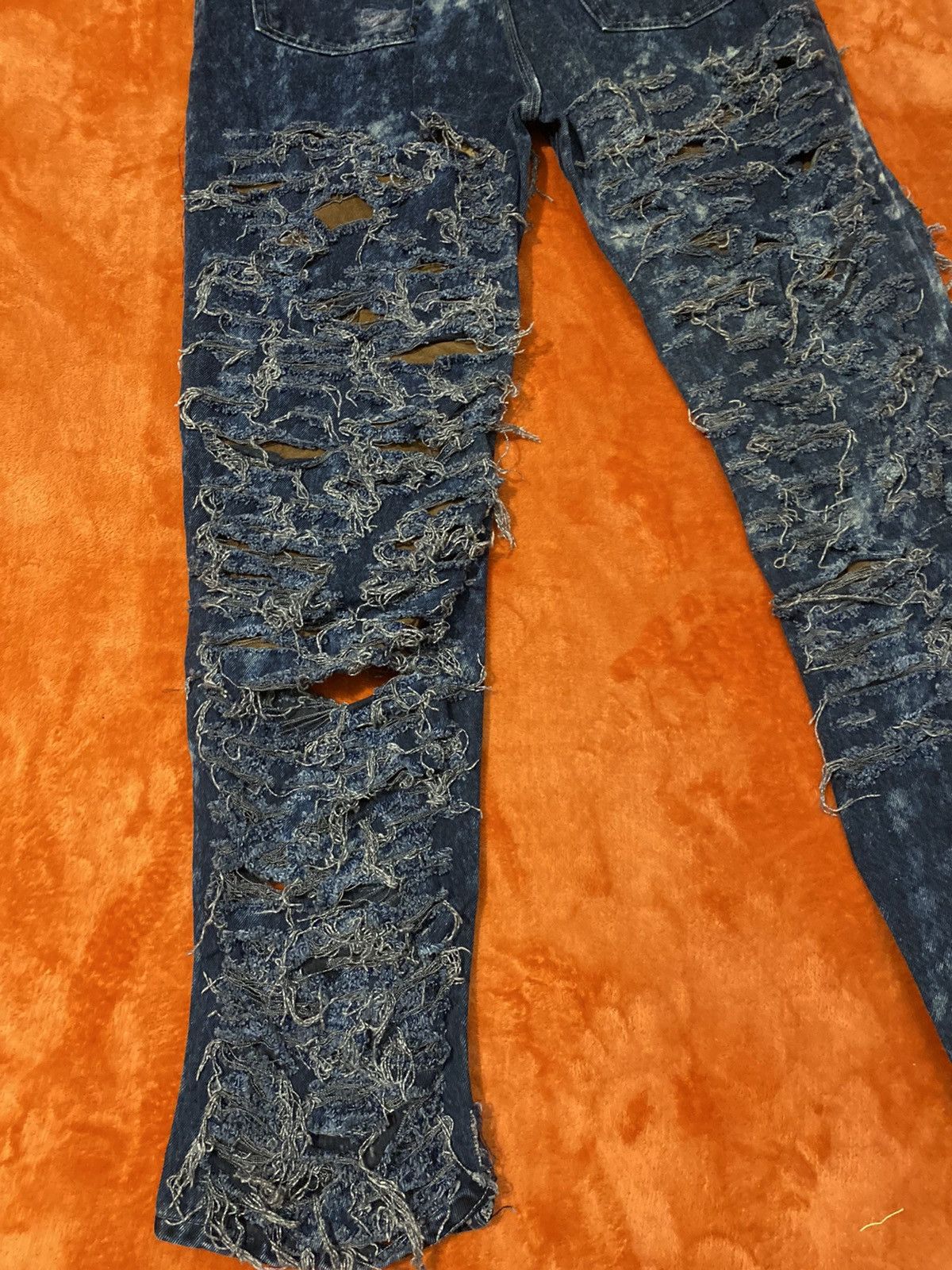 Japanese Brand Shredded and Bleached Collina Jeans Size US 33 - 8 Thumbnail