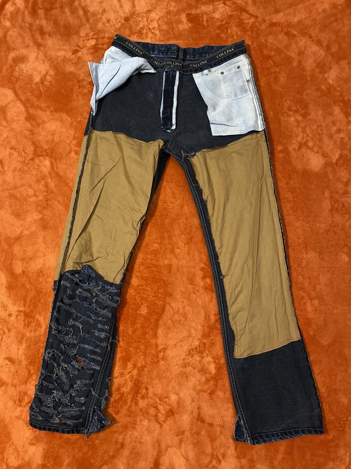 Japanese Brand Shredded and Bleached Collina Jeans Size US 33 - 10 Thumbnail