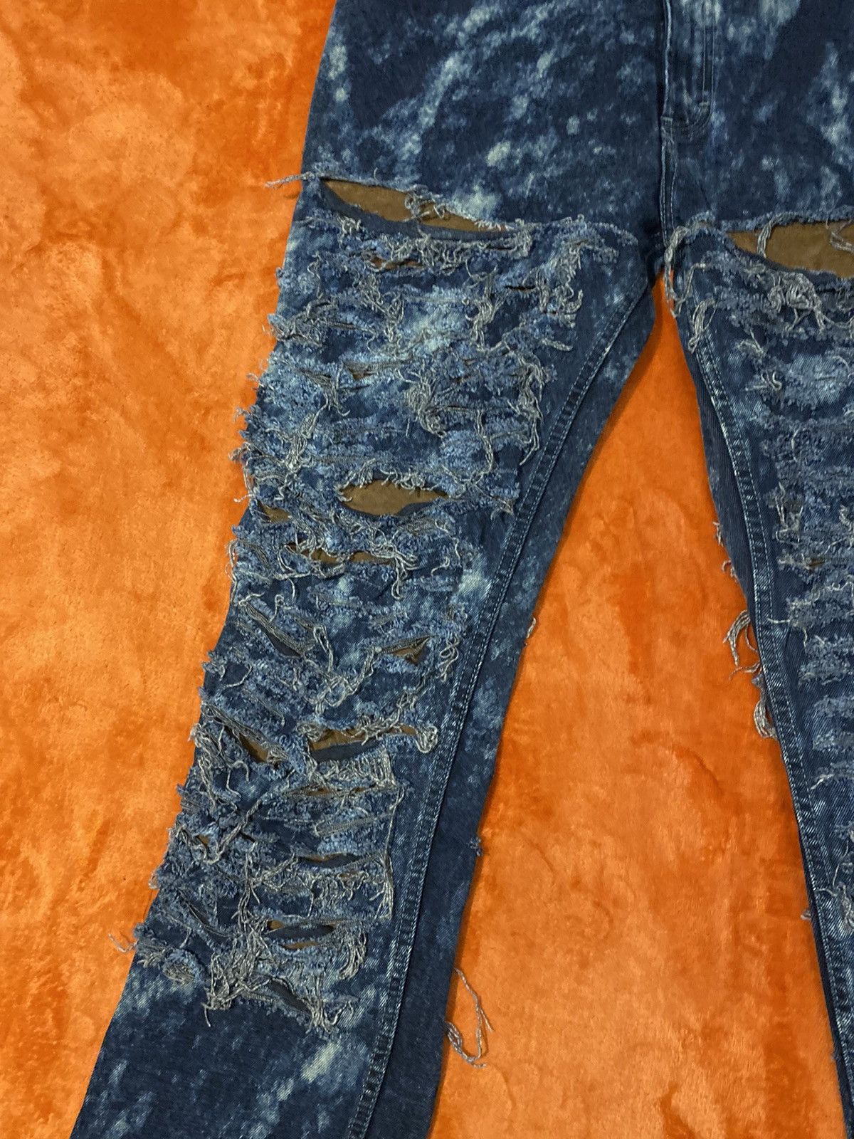 Japanese Brand Shredded and Bleached Collina Jeans Size US 33 - 5 Thumbnail