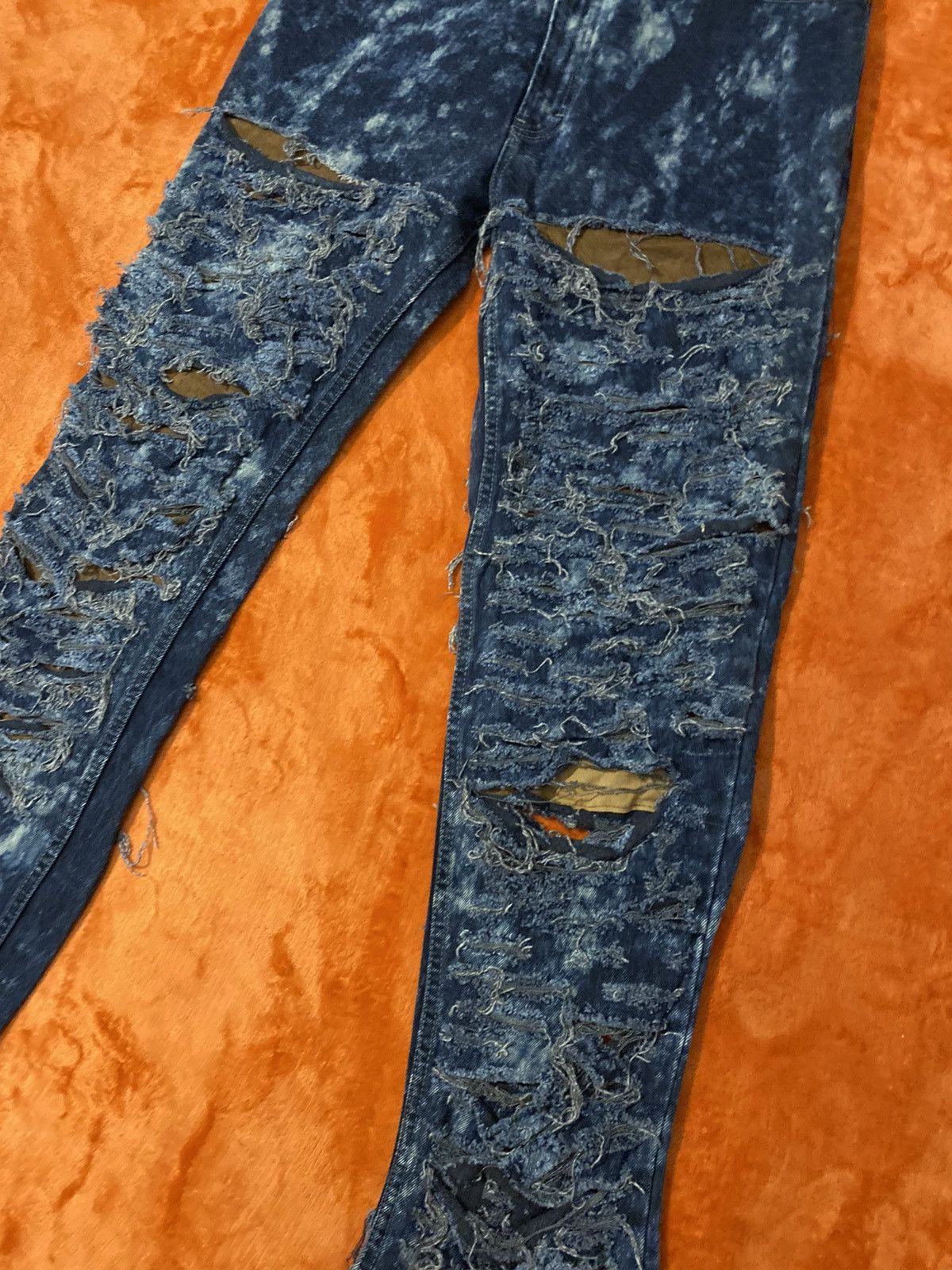 Japanese Brand Shredded and Bleached Collina Jeans Size US 33 - 3 Thumbnail