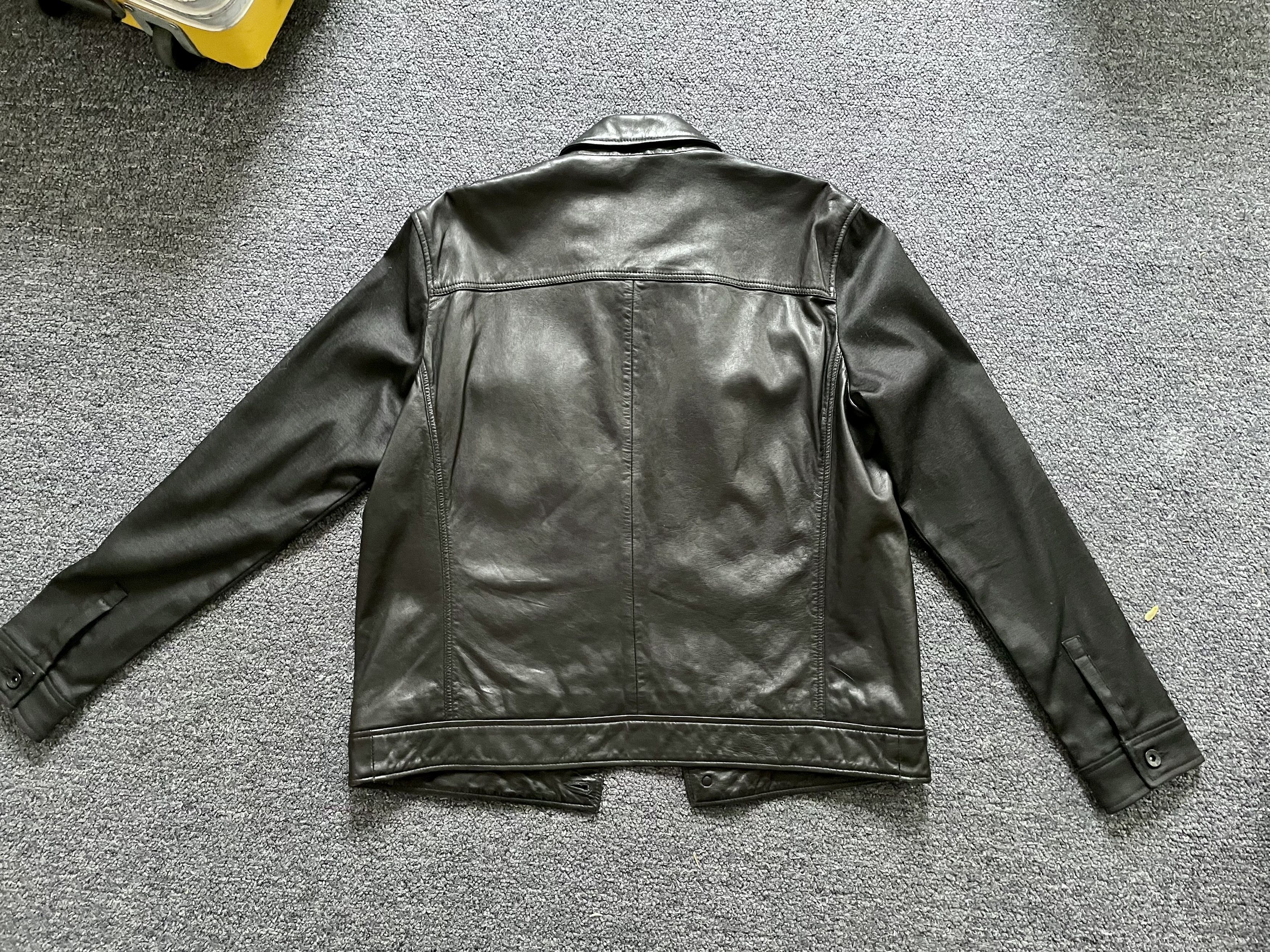 John Varvatos Lambskin Trucker Jacket w/Knit Sleeves Size US L / EU 52-54 / 3 - 6 Thumbnail
