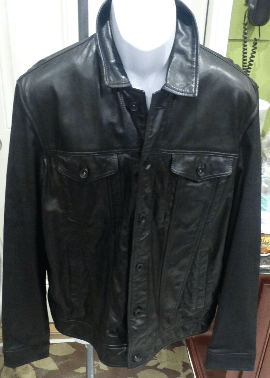 John Varvatos Lambskin Trucker Jacket w/Knit Sleeves Size US L / EU 52-54 / 3 - 1 Thumbnail