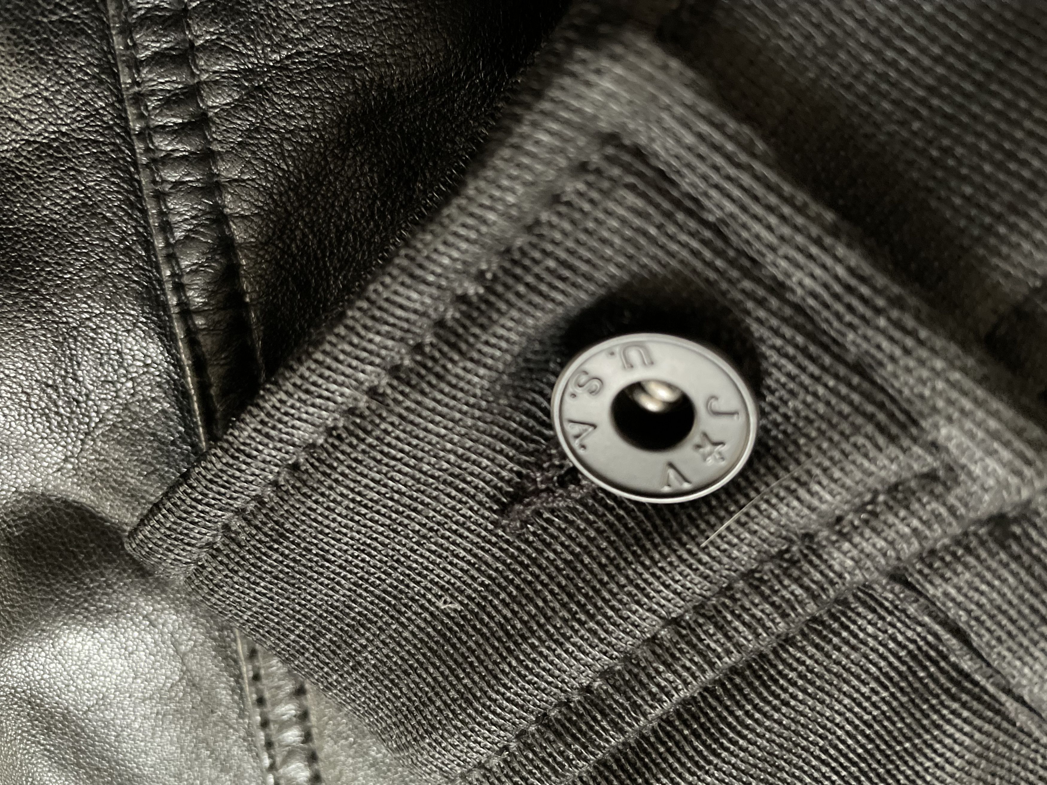 John Varvatos Lambskin Trucker Jacket w/Knit Sleeves Size US L / EU 52-54 / 3 - 5 Thumbnail