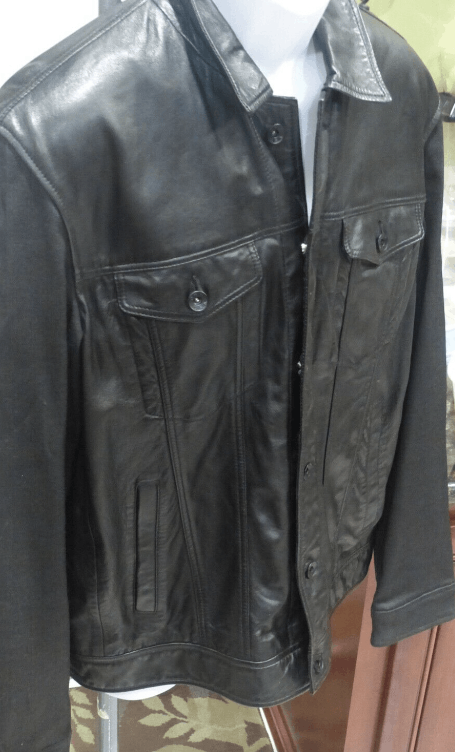 John Varvatos Lambskin Trucker Jacket w/Knit Sleeves Size US L / EU 52-54 / 3 - 2 Thumbnail