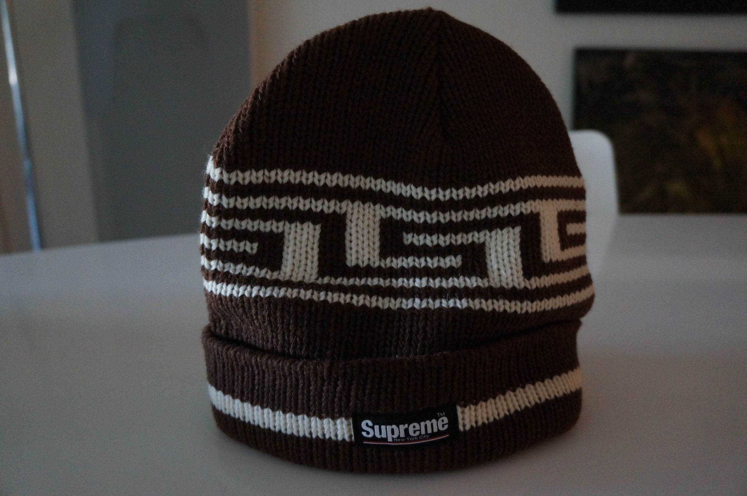 Supreme Meandros ragg wool beanie brown | Grailed