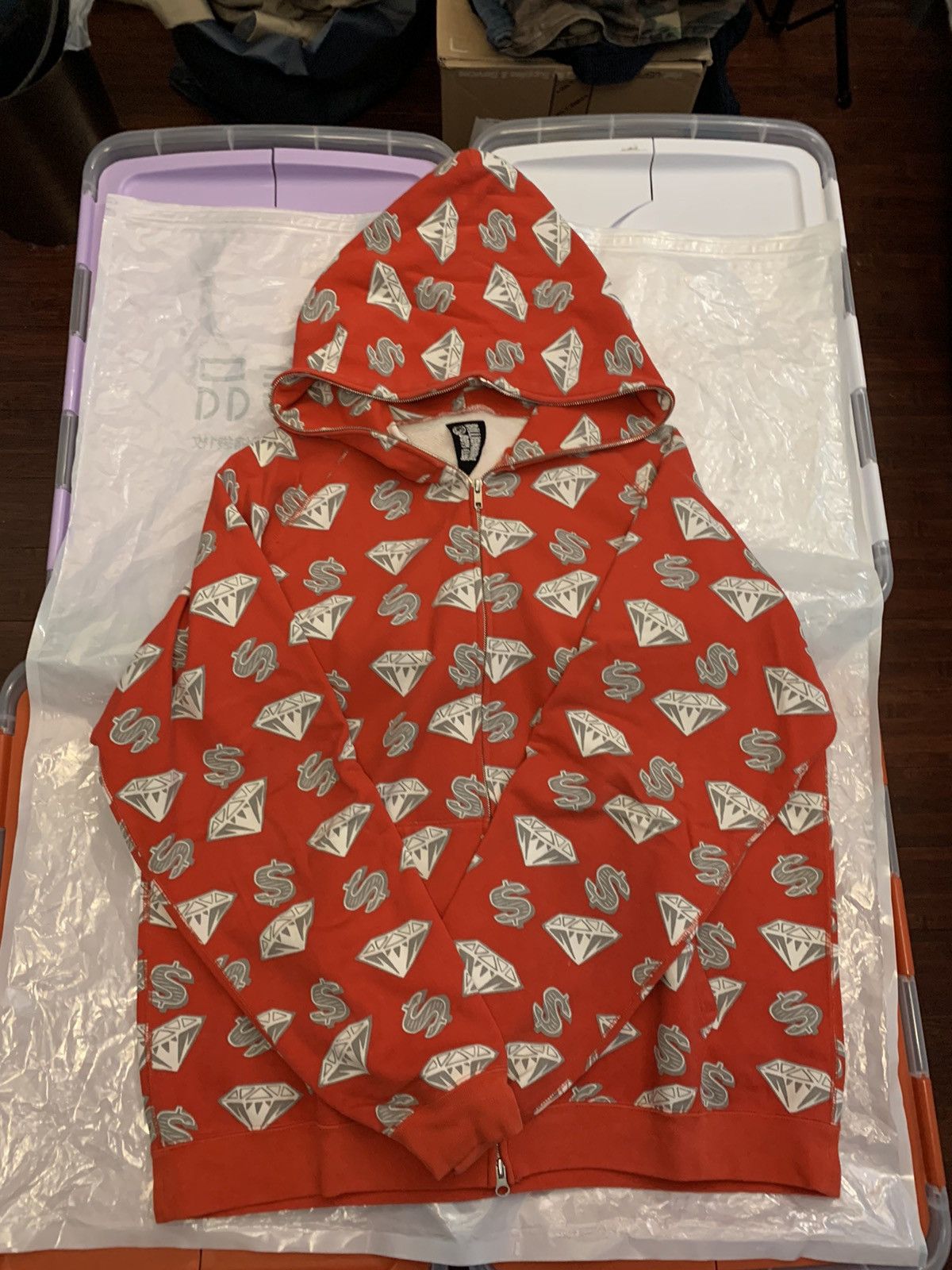 naire Boys Club BBC OG Diamond & Dollar Zip Hoodie