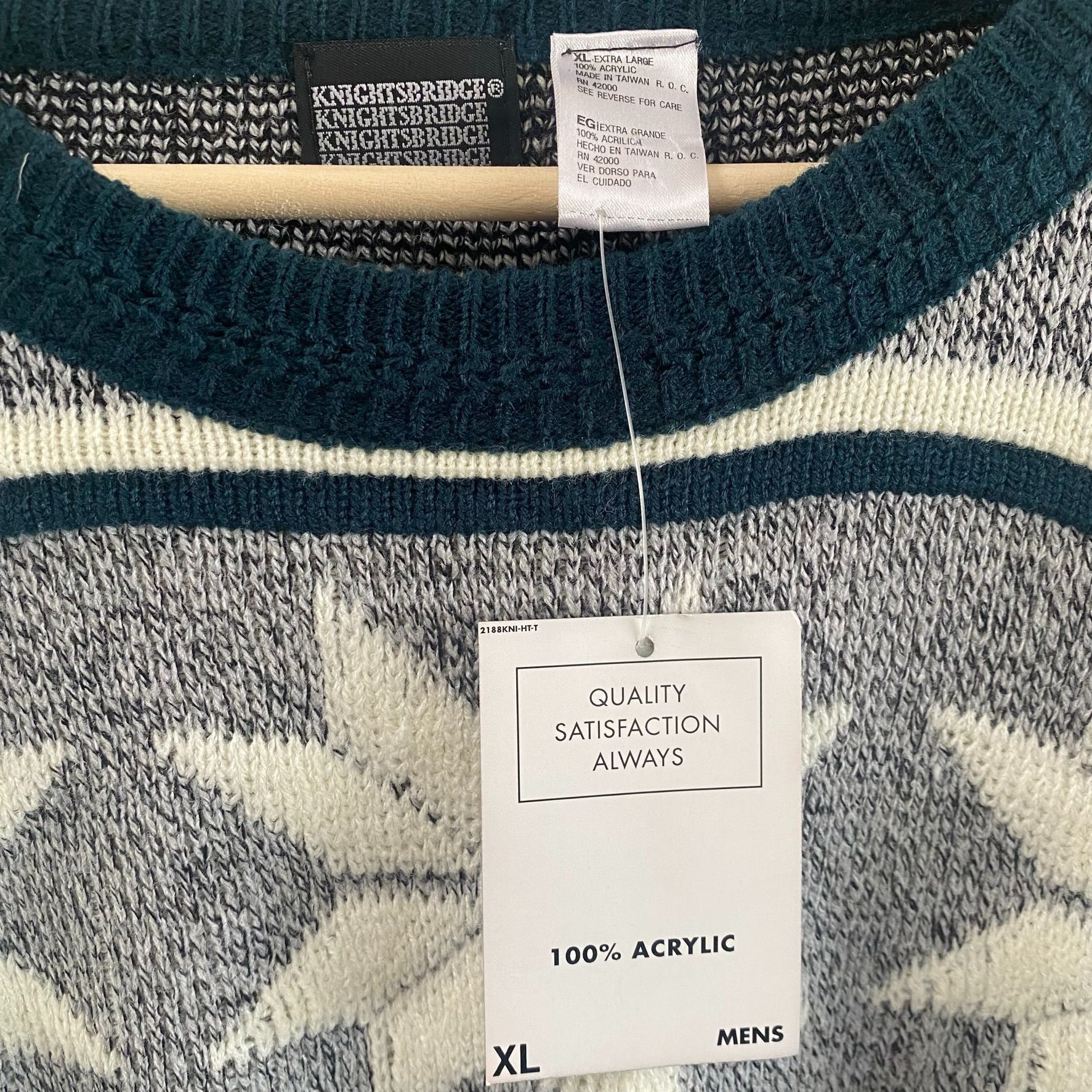 Knightsbridge NWT Vintage Knightsbridge Geometric Sweater Size US XL / EU 56 / 4 - 3 Thumbnail