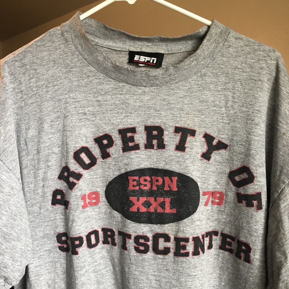 Vintage Vintage 1990s ESPN Property of SportsCenter Varsity Logo Tee ...