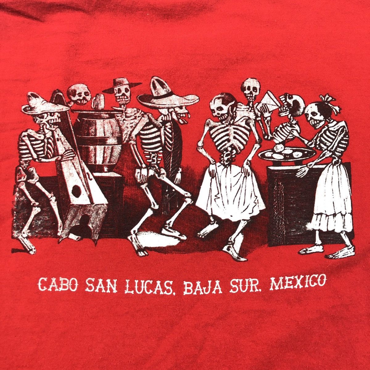 Vintage Cabo San Lucas Mexico Dancing Skeletons Souvenir Shirt Size US M / EU 48-50 / 2 - 2 Preview