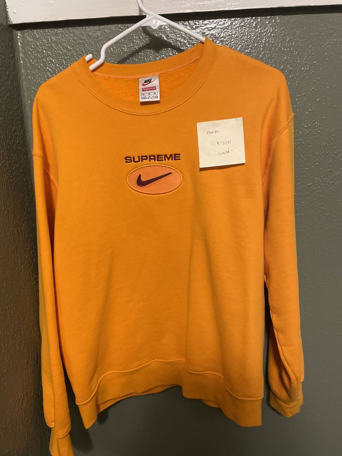 Nike Supreme Supreme x Nike Jewel Crewneck Orange Grailed