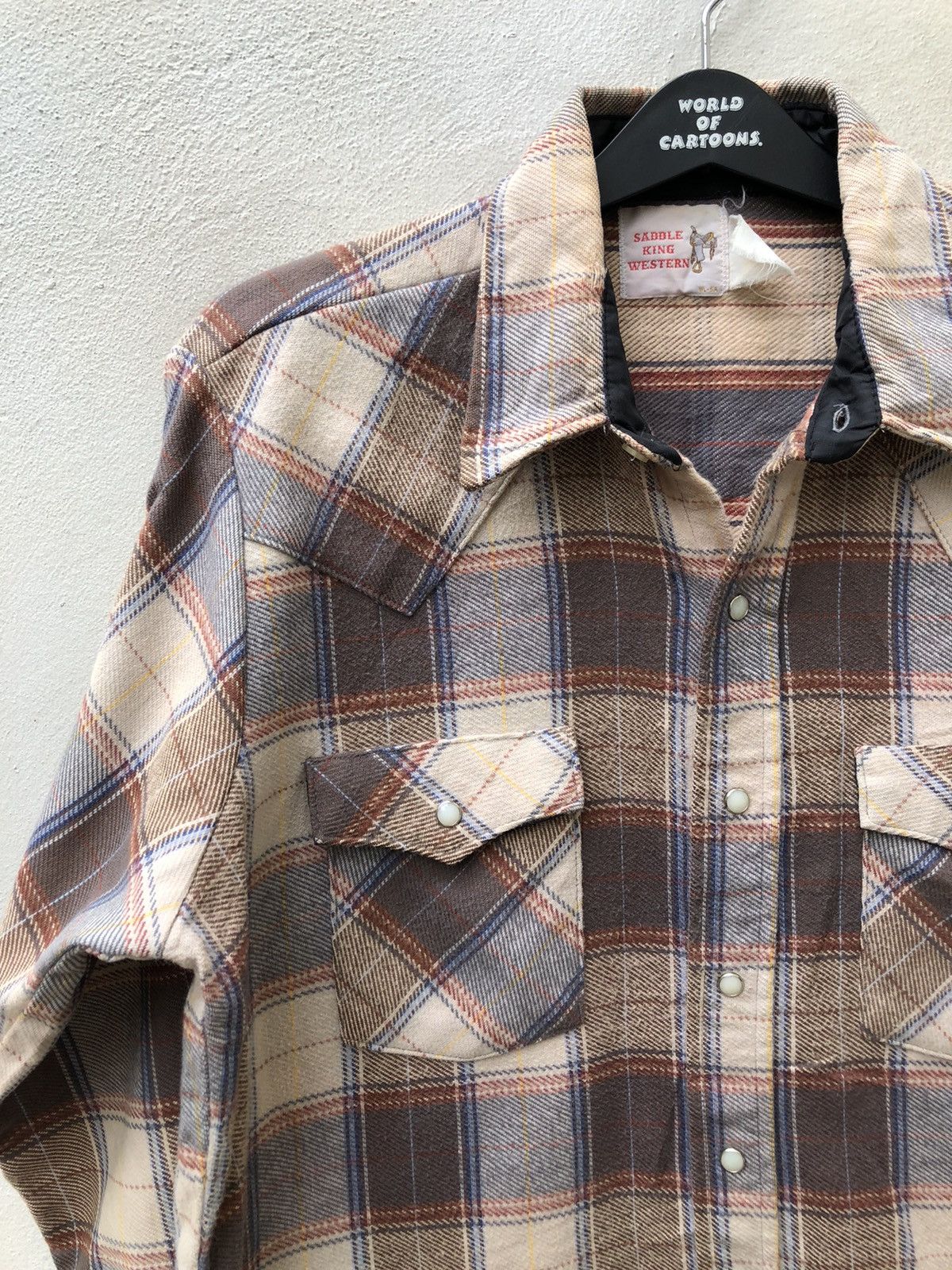 Flannel × Vintage Vintage 70s 80s Saddle King Western Flannel Shirt Size US L / EU 52-54 / 3 - 6 Thumbnail