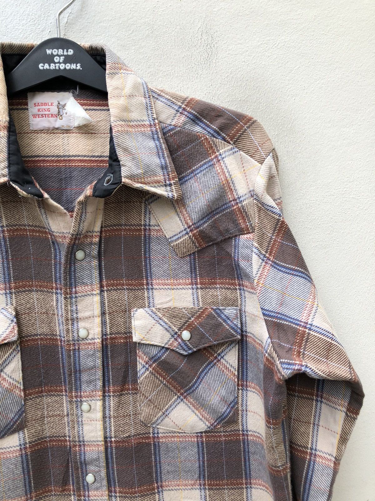 Flannel × Vintage Vintage 70s 80s Saddle King Western Flannel Shirt Size US L / EU 52-54 / 3 - 7 Thumbnail