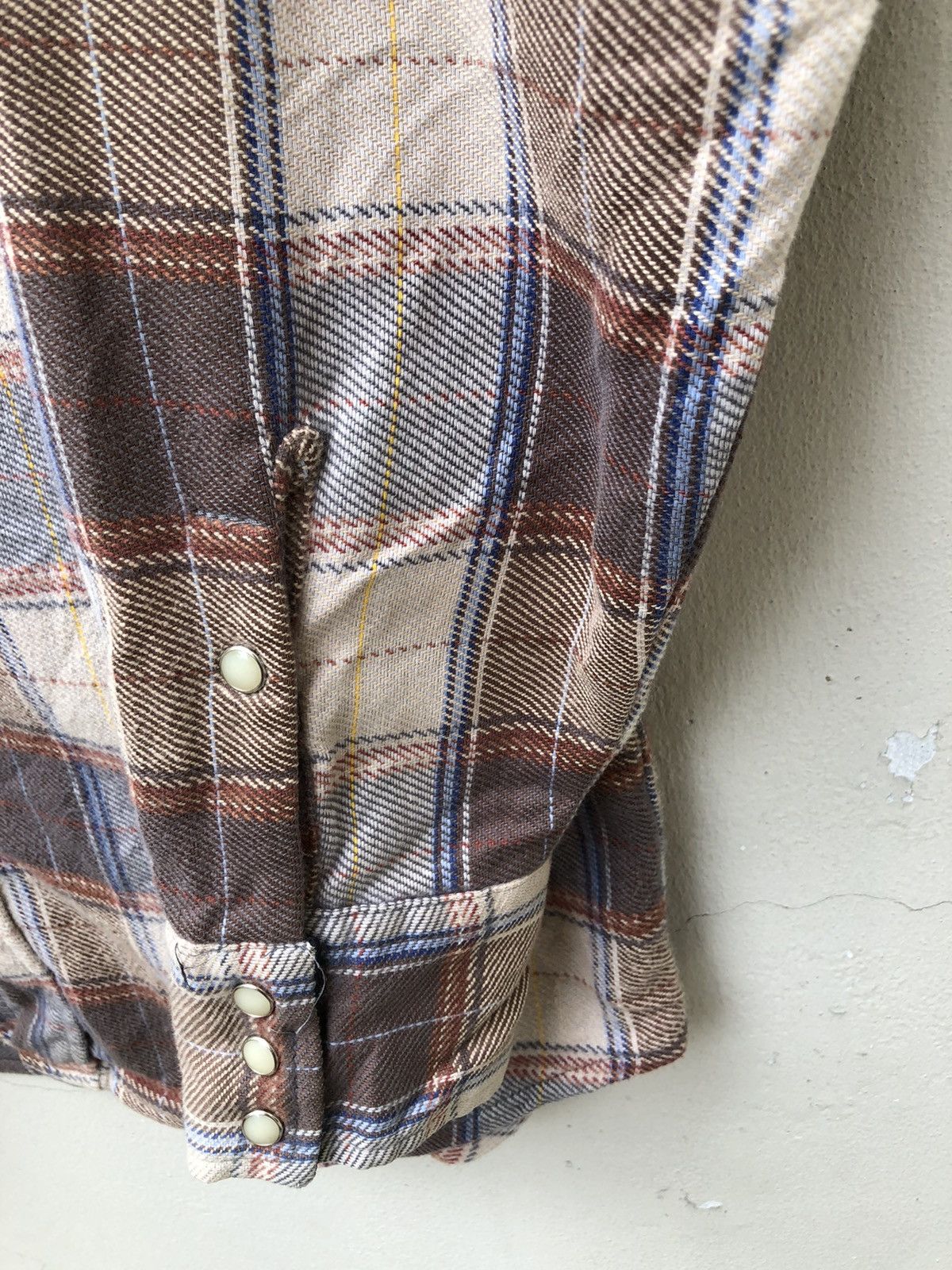 Flannel × Vintage Vintage 70s 80s Saddle King Western Flannel Shirt Size US L / EU 52-54 / 3 - 4 Thumbnail