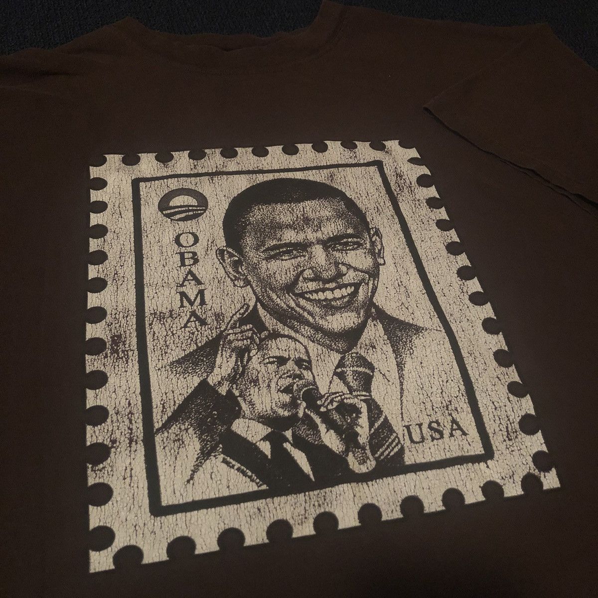 Vintage Vintage Y2K Barack Obama Change We Can Believe In Stamp Tee Size US XXL / EU 58 / 5 - 1 Thumbnail