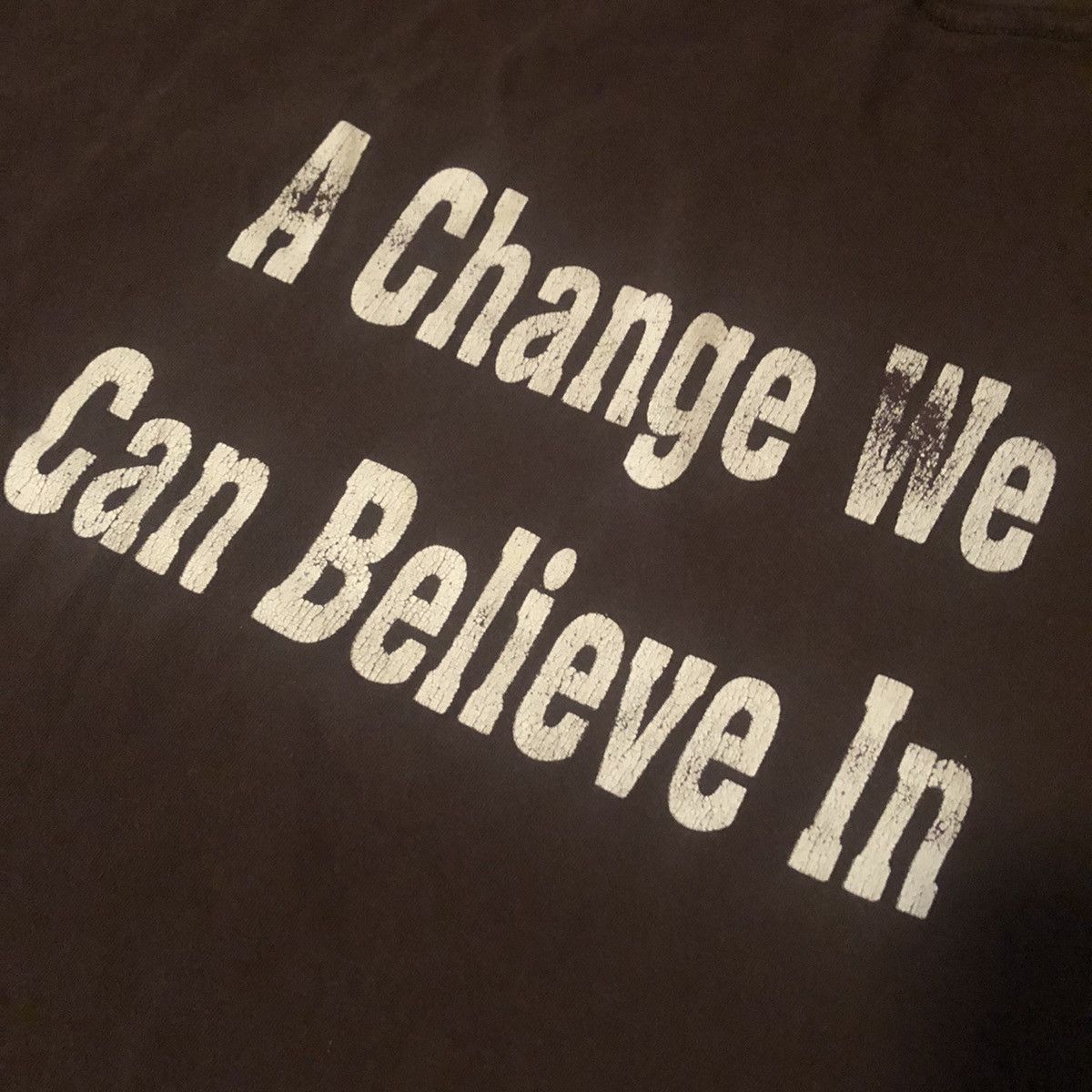 Vintage Vintage Y2K Barack Obama Change We Can Believe In Stamp Tee Size US XXL / EU 58 / 5 - 5 Thumbnail