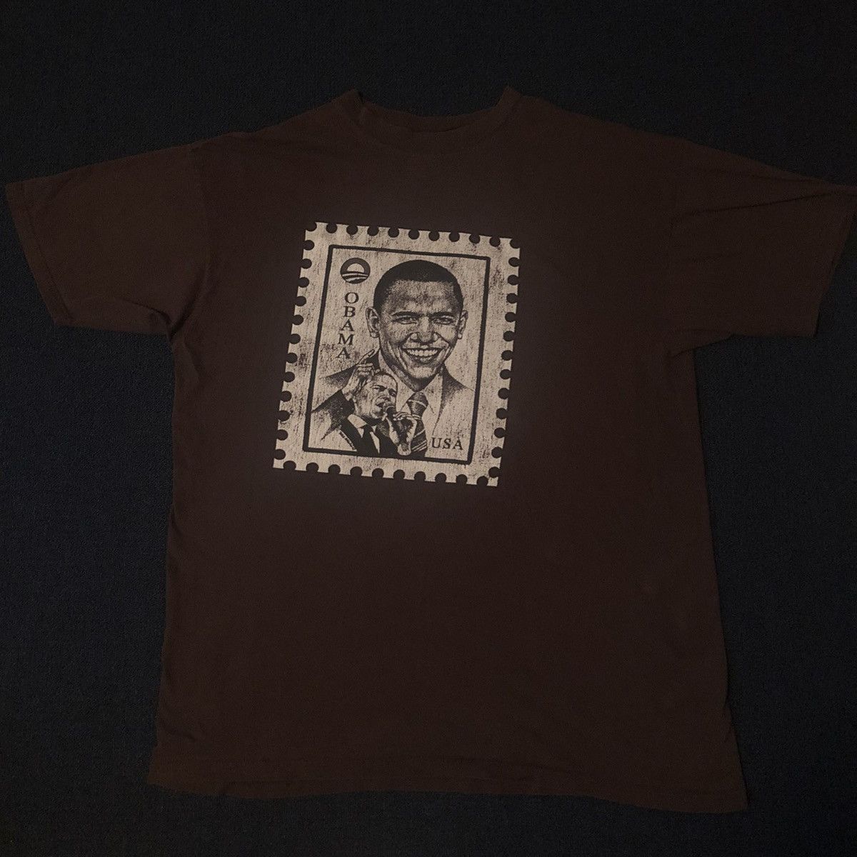 Vintage Vintage Y2K Barack Obama Change We Can Believe In Stamp Tee Size US XXL / EU 58 / 5 - 3 Thumbnail