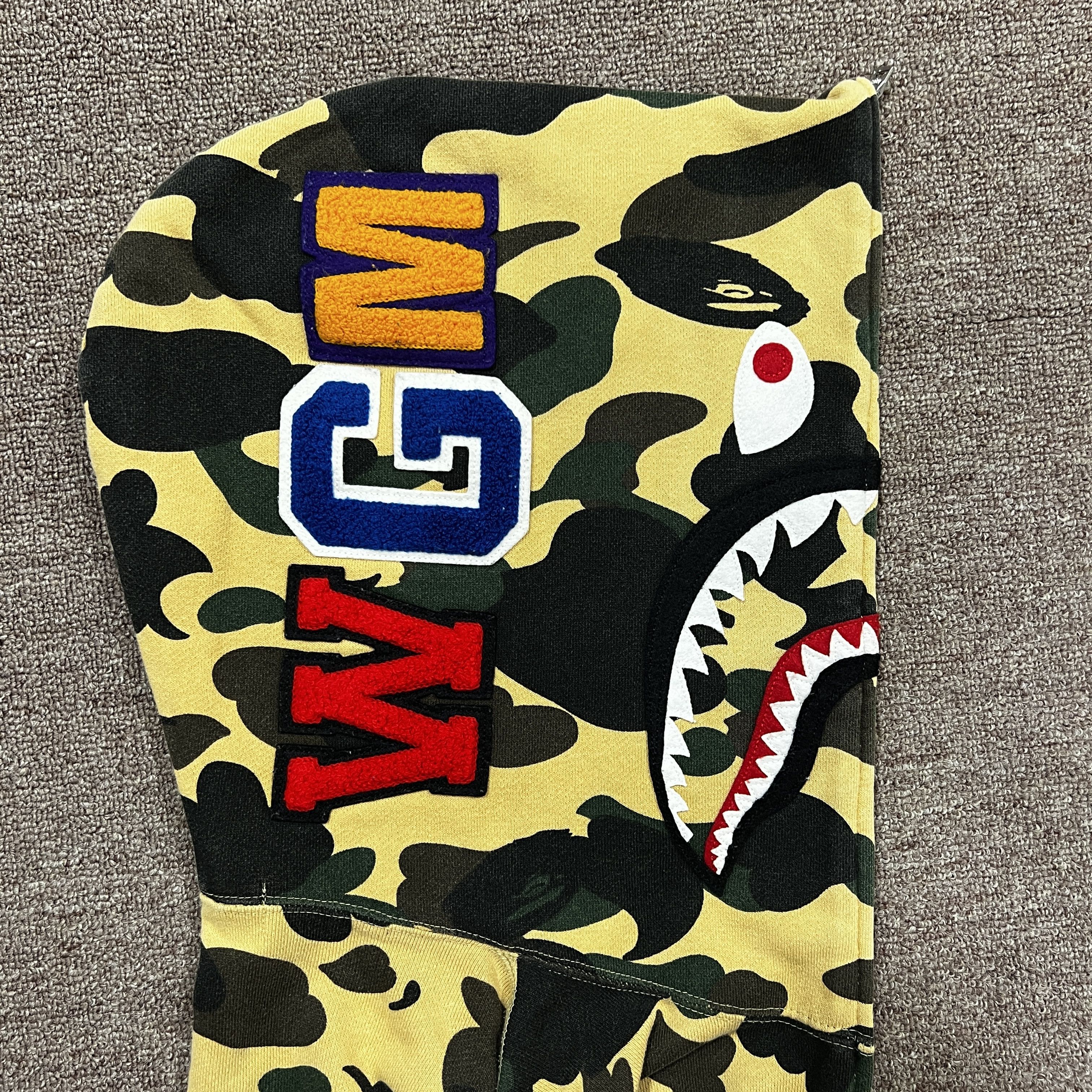 Bape Bape Yellow Camo Shark Full Zip Up Hoodie Size US S / EU 44-46 / 1 - 5 Thumbnail